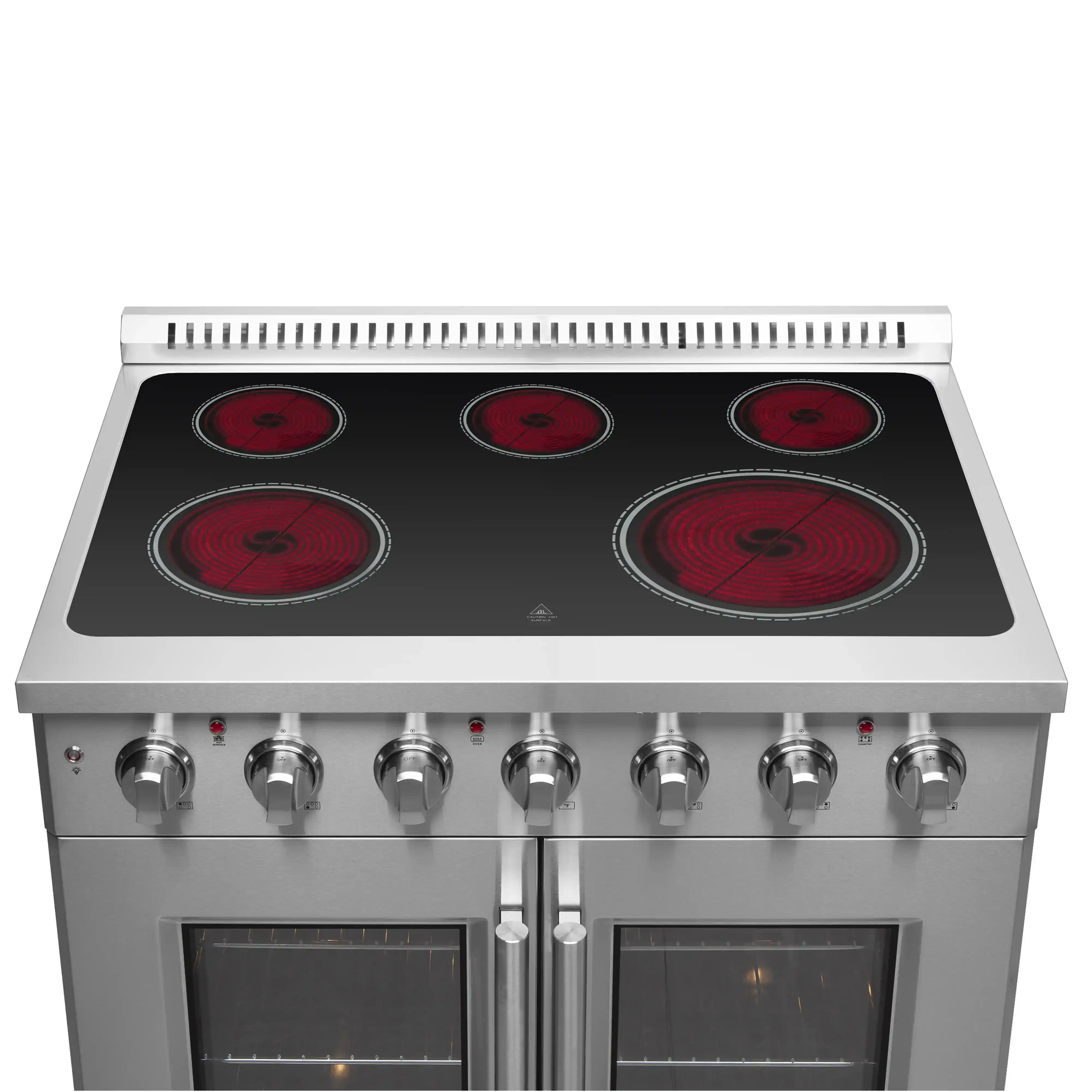 Forno Galiano 36-Inch French Door Electric Range with Convection Oven in Stainless Steel (FFSEL6917-36) - Image 3
