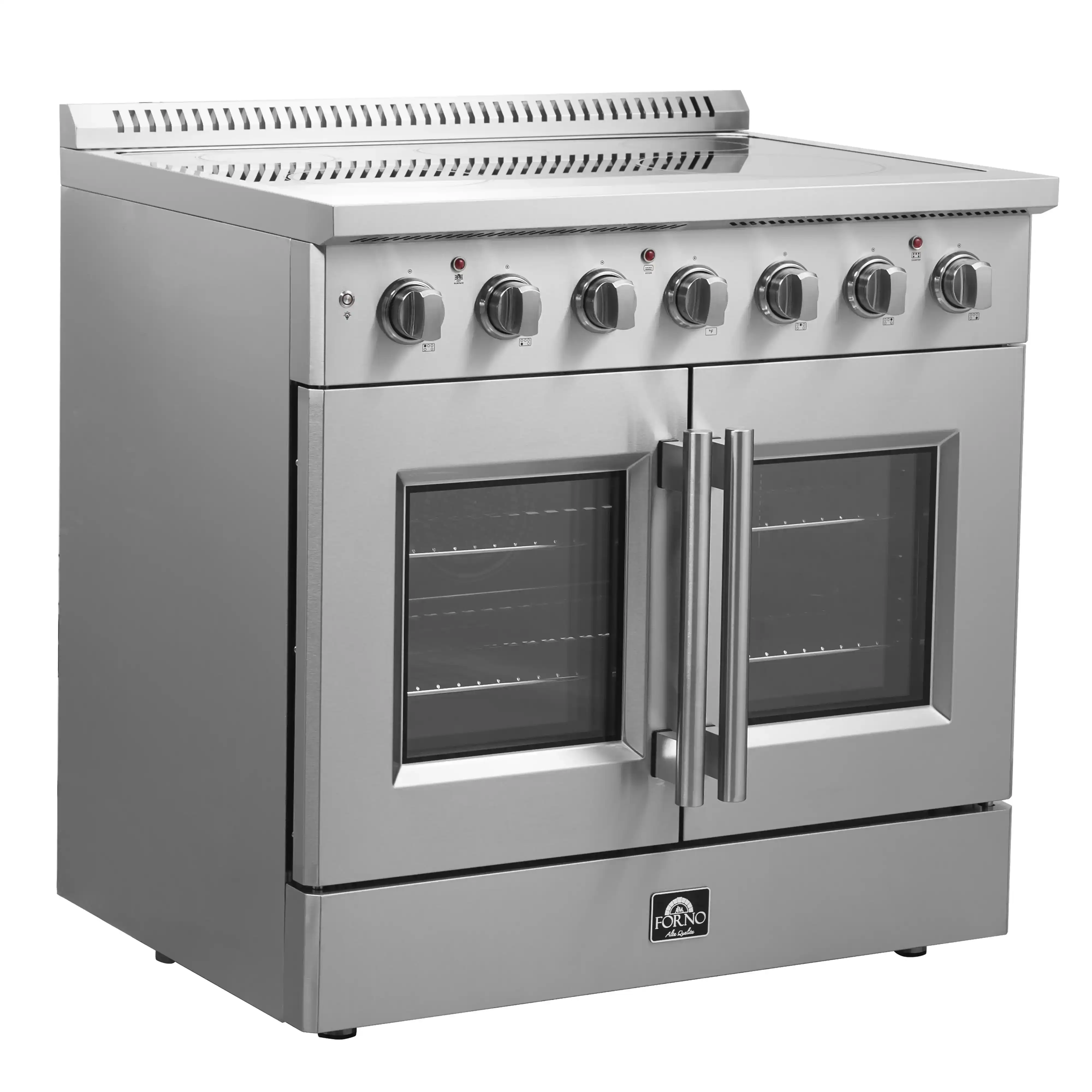 Forno Galiano 36-Inch French Door Electric Range with Convection Oven in Stainless Steel (FFSEL6917-36) - Image 5