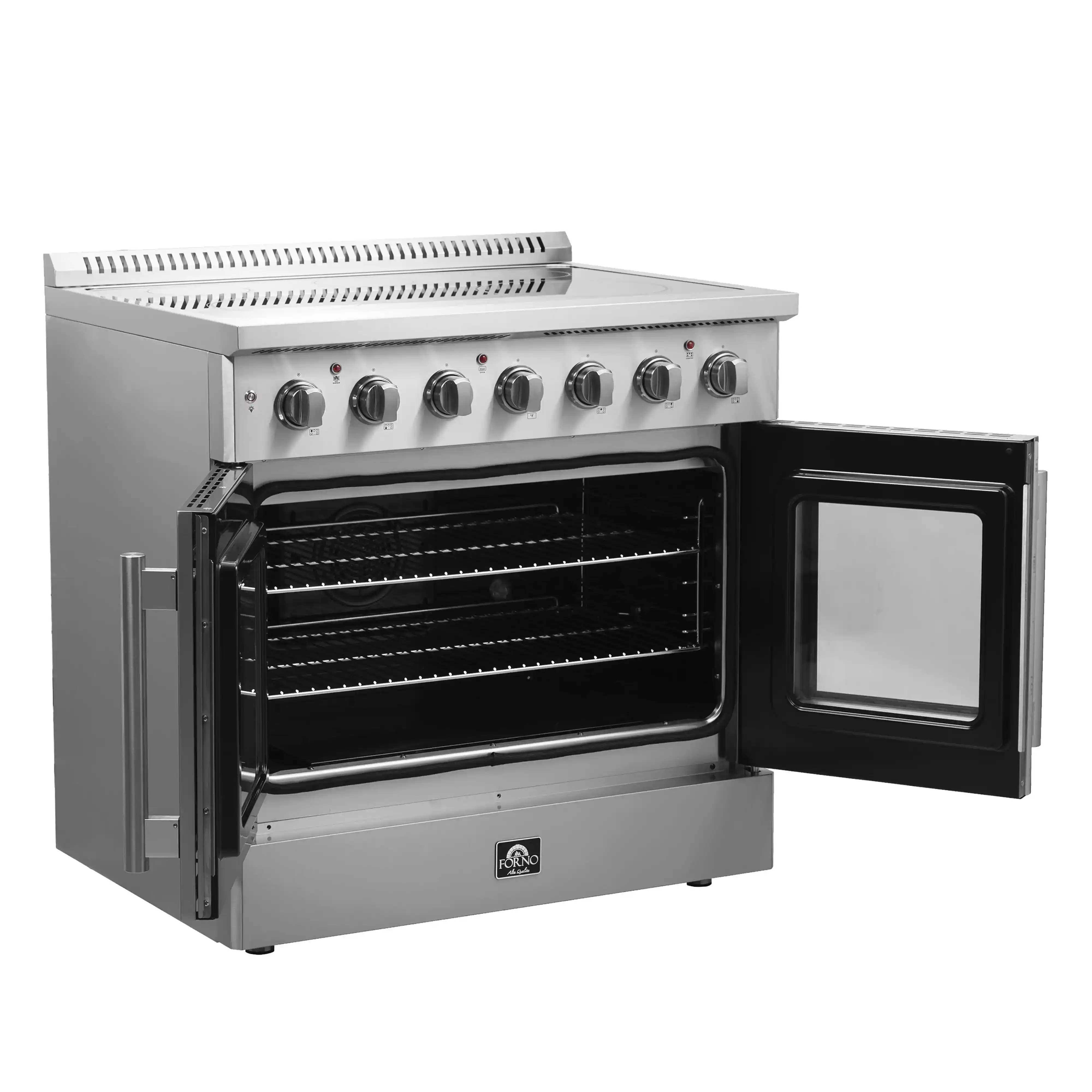 Forno Galiano 36-Inch French Door Electric Range with Convection Oven in Stainless Steel (FFSEL6917-36) - Image 6