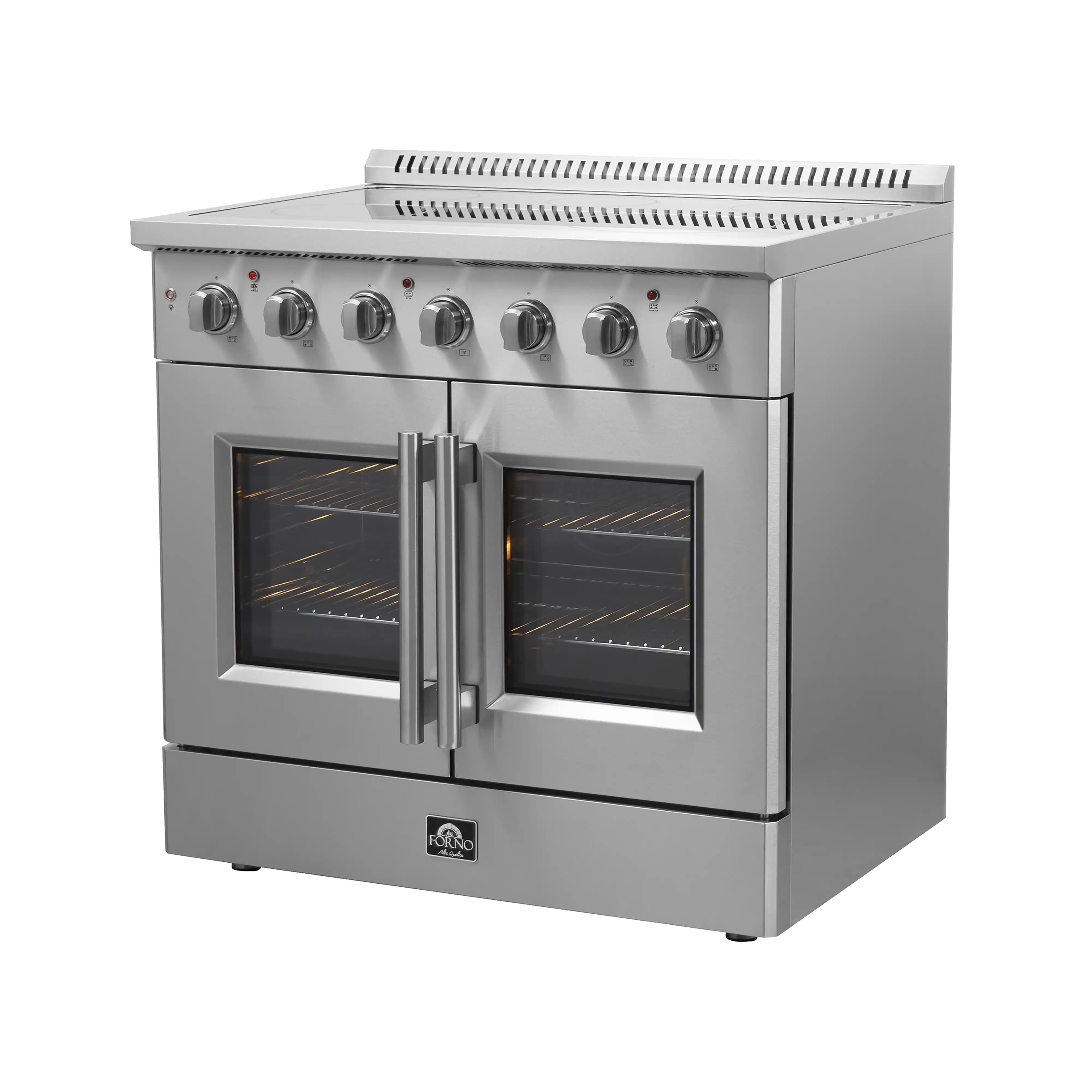 Forno Galiano 36-Inch French Door Electric Range with Convection Oven in Stainless Steel (FFSEL6917-36) - Image 7