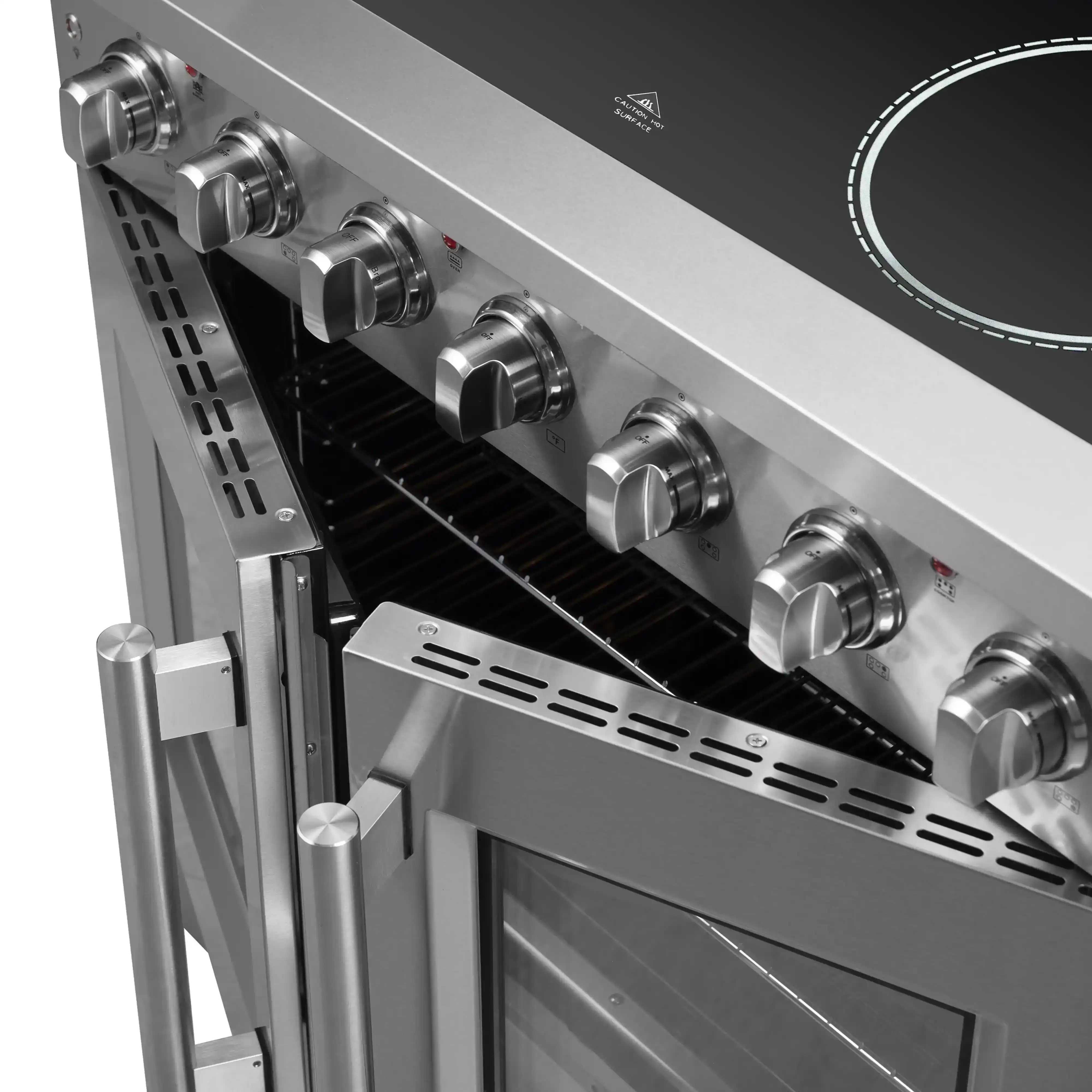 Forno Galiano 36-Inch French Door Electric Range with Convection Oven in Stainless Steel (FFSEL6917-36) - Image 9