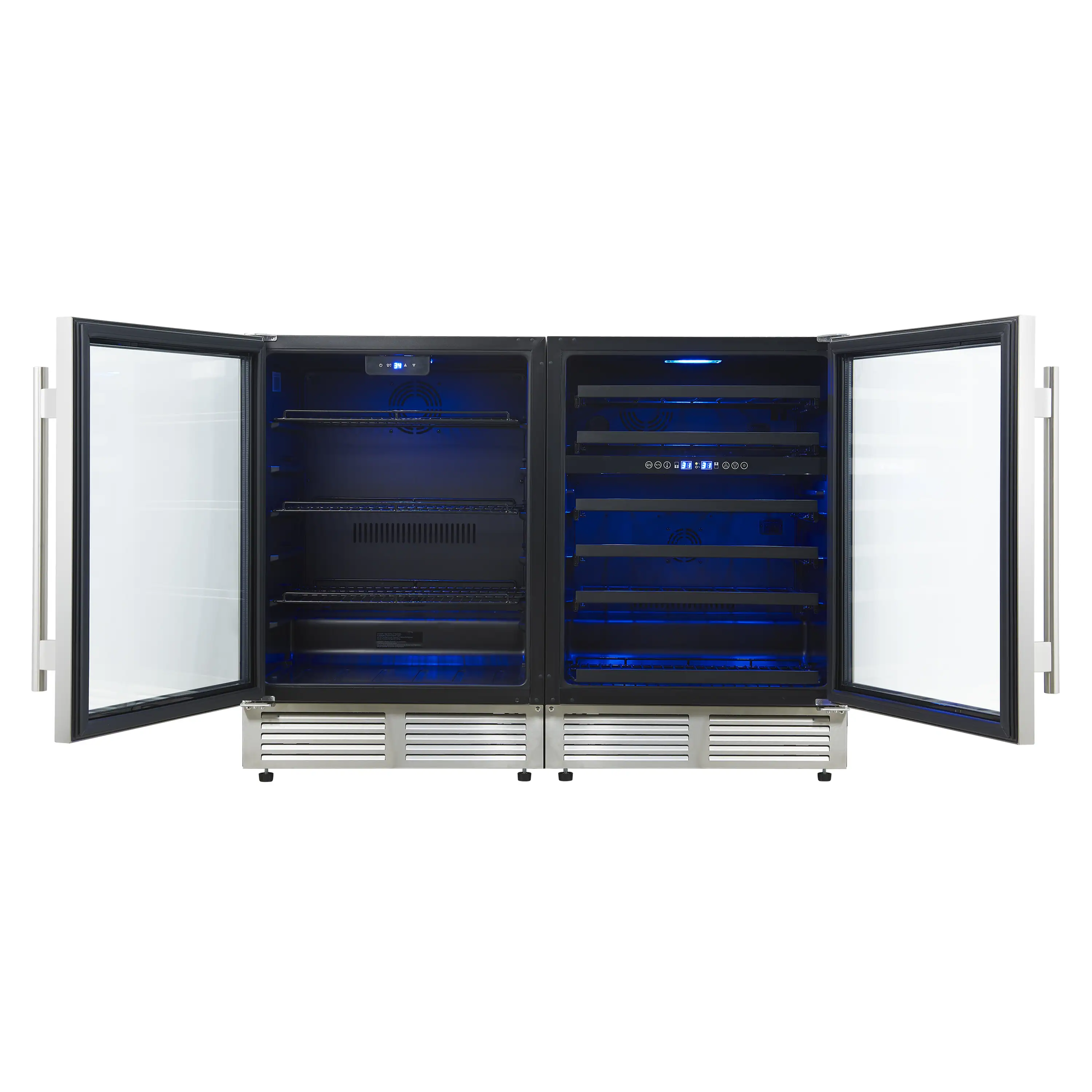 Forno Gemello 48-Inch 9.6 Cu. Ft. Side-by-Side Wine and Beverage Cooler in Stainless Steel (FWCDR6699-48S) - Image 3