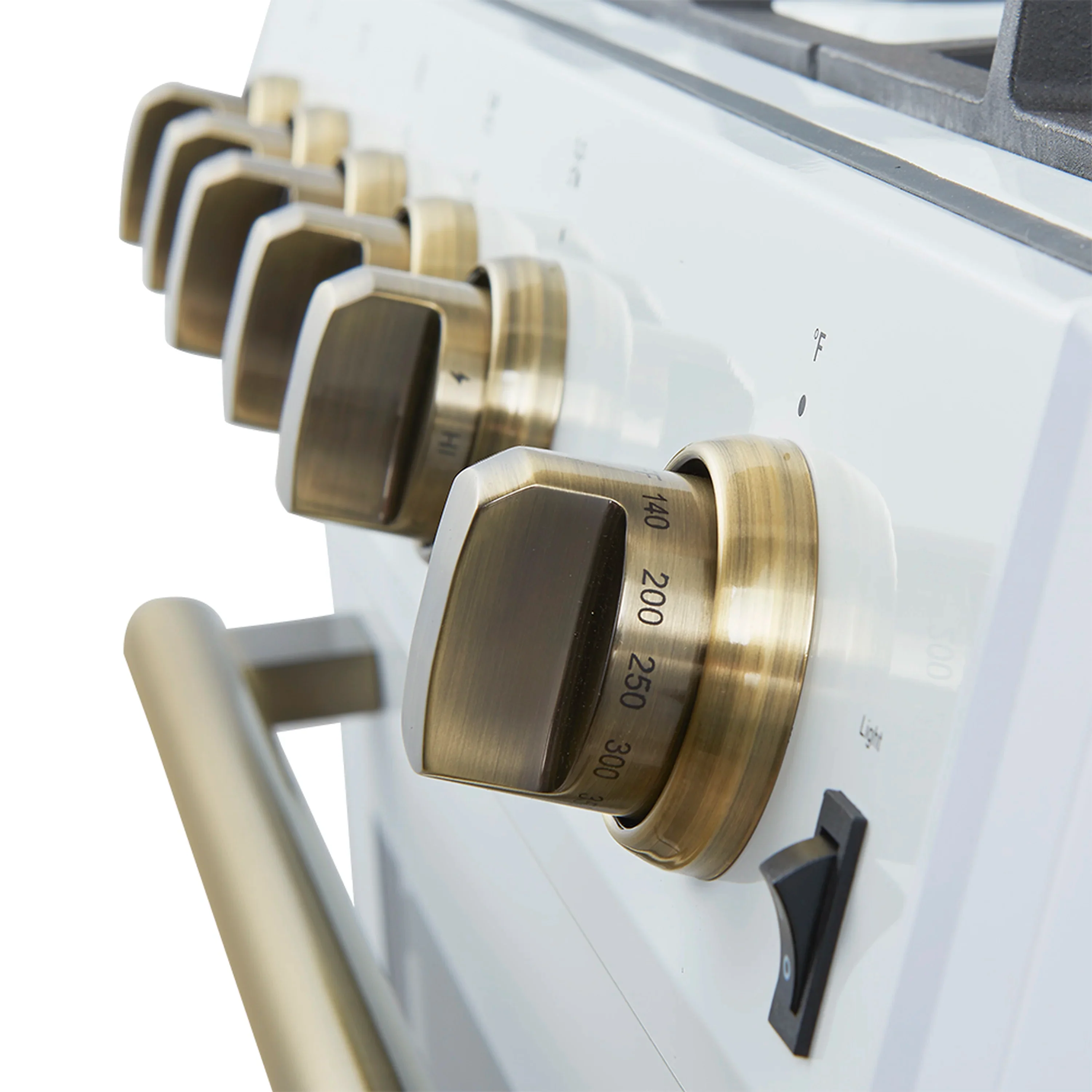 Forno Leonardo Espresso 30-Inch Gas Range in White with Antique Brass Trim (FFSGS1116-30WHT) - Image 8