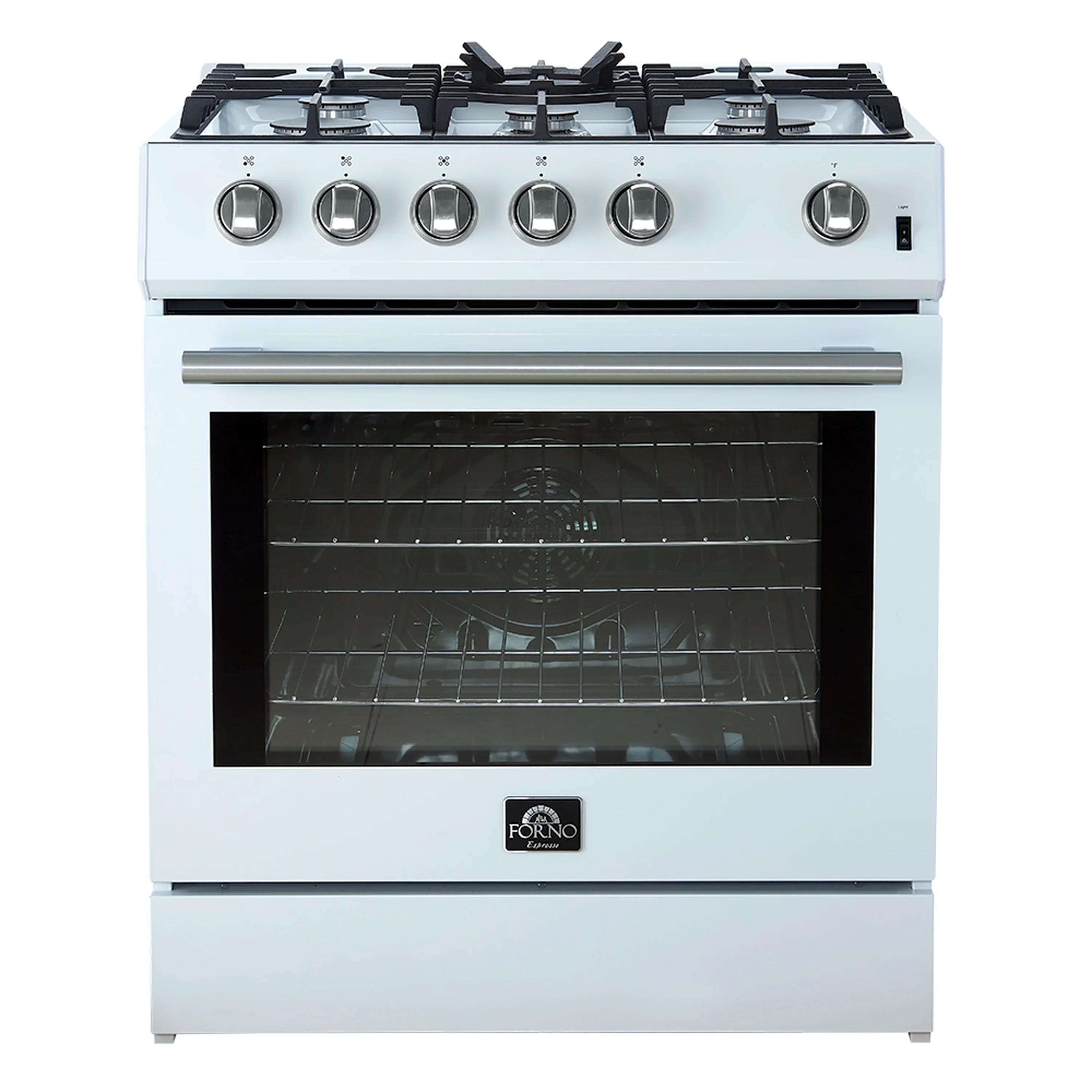 Forno Leonardo Espresso 30-Inch Gas Range in White with Stainless Steel Handle (FFSGS1116-30WHT) - Image 2