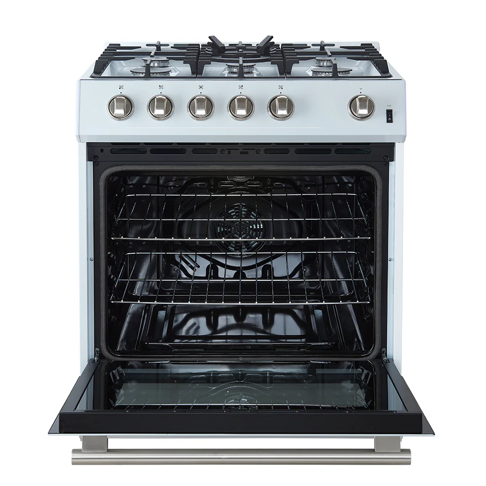 Forno Leonardo Espresso 30-Inch Gas Range in White with Stainless Steel Handle (FFSGS1116-30WHT) - Image 4