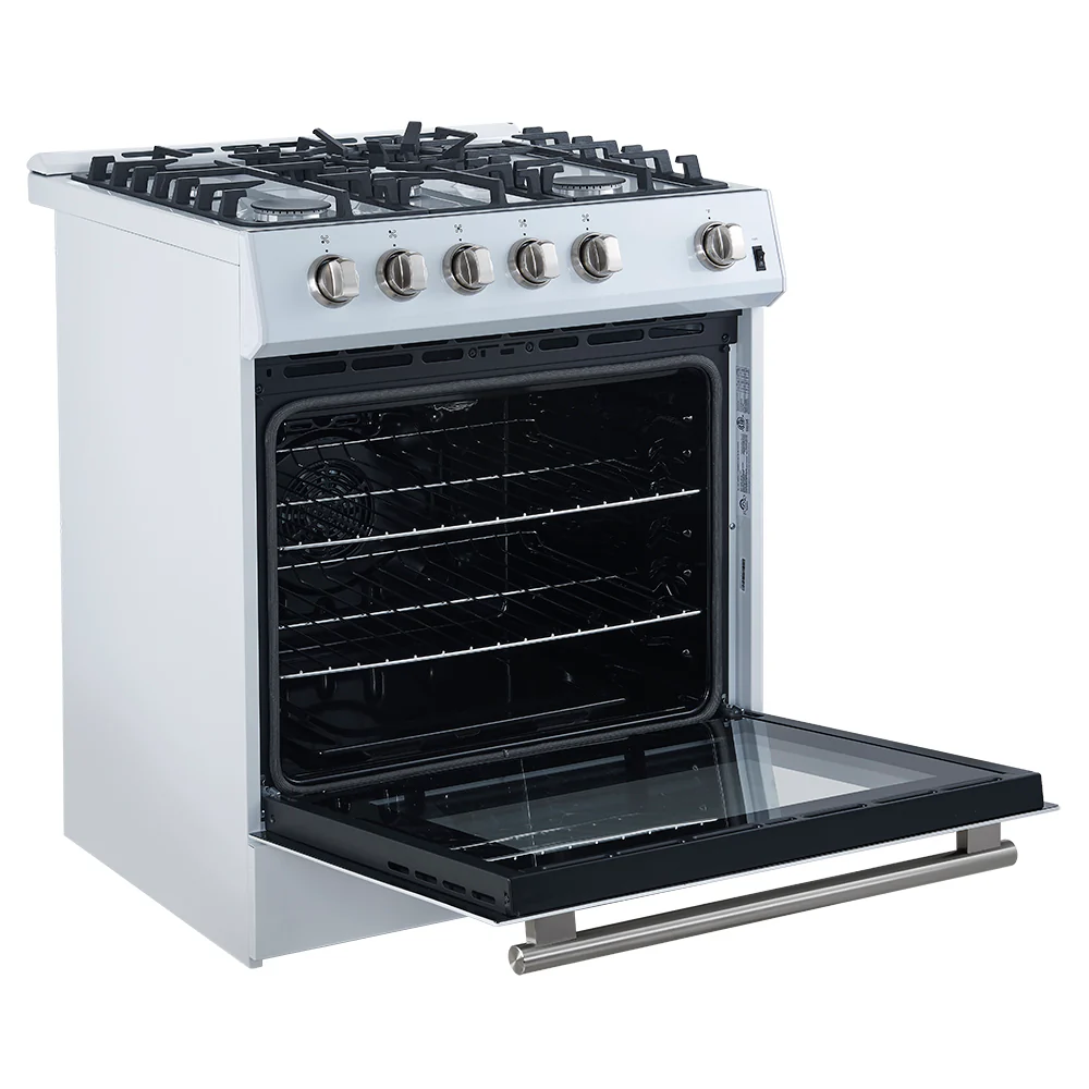 Forno Leonardo Espresso 30-Inch Gas Range in White with Stainless Steel Handle (FFSGS1116-30WHT) - Image 5