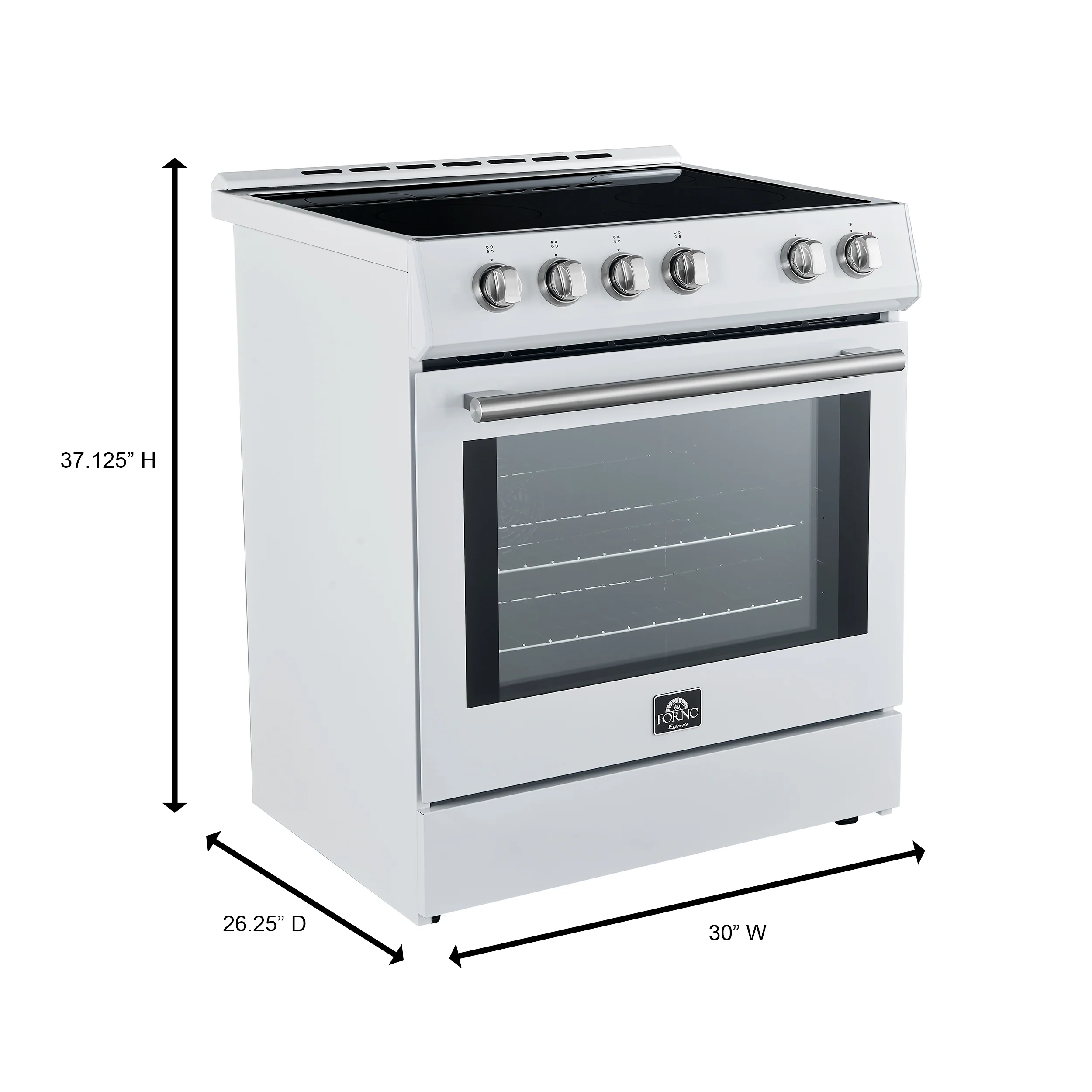 Forno Leonardo Espresso 30-Inch Induction Range in White with Antique Brass Trim (FFSIN0982-30WHT) - Image 10