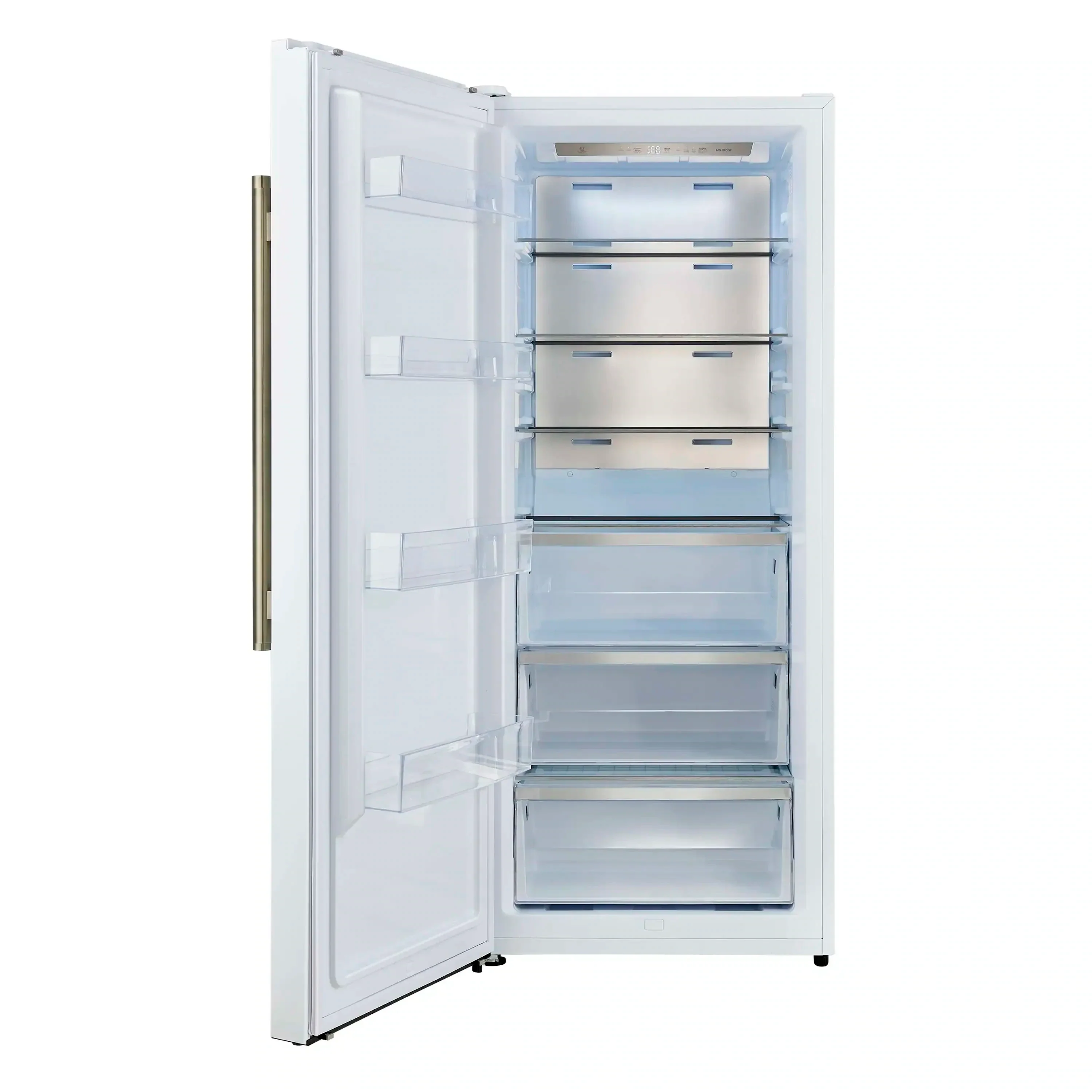 Forno Maderno 60-Inch 27.2 Cu. Ft. Built-In Convertible Refrigerator and Freezer in White with Modern Grille Trim and Antique Brass Handles (FFFFD1722-60SG-WHT) - Image 13