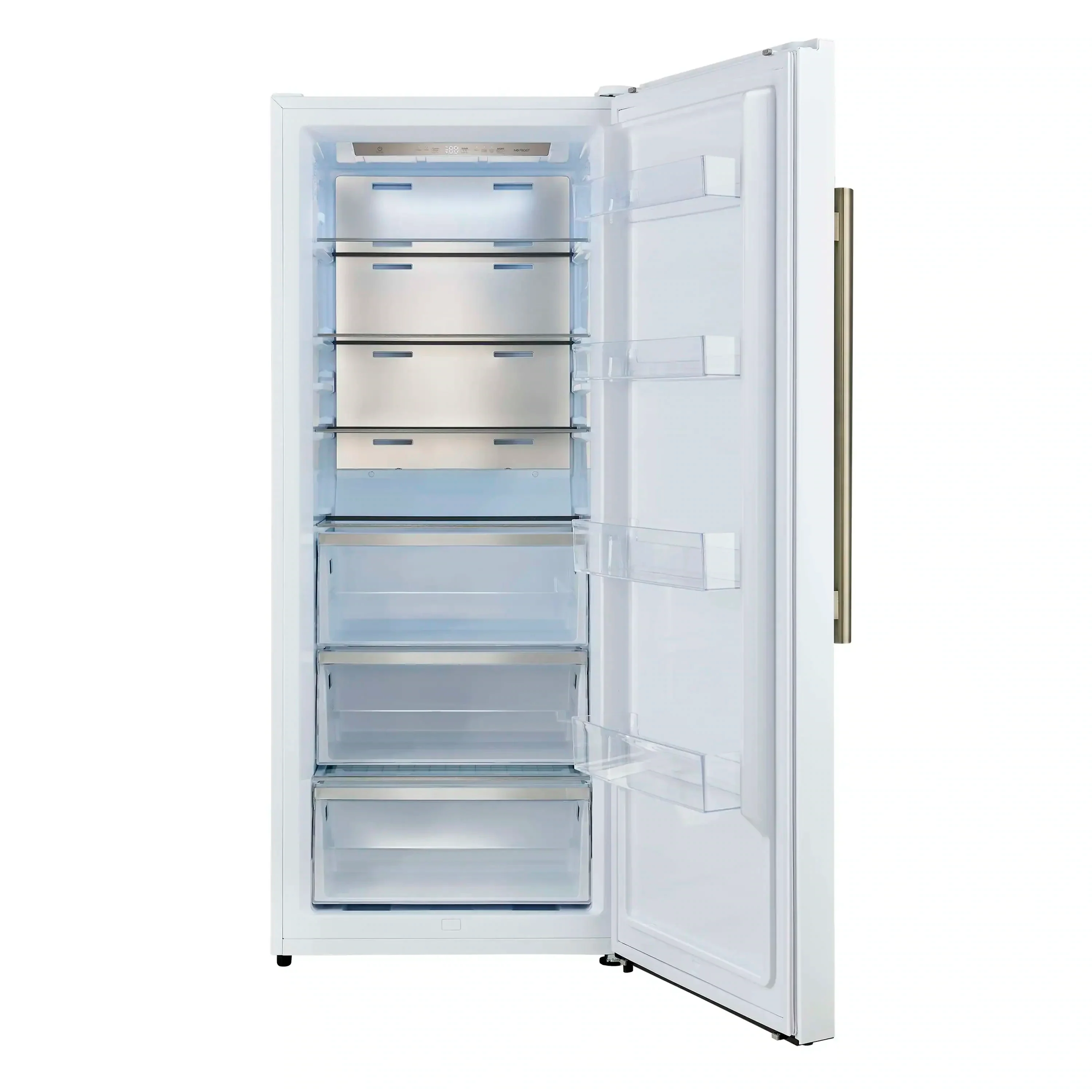 Forno Maderno 60-Inch 27.2 Cu. Ft. Built-In Convertible Refrigerator and Freezer in White with Modern Grille Trim and Antique Brass Handles (FFFFD1722-60SG-WHT) - Image 16