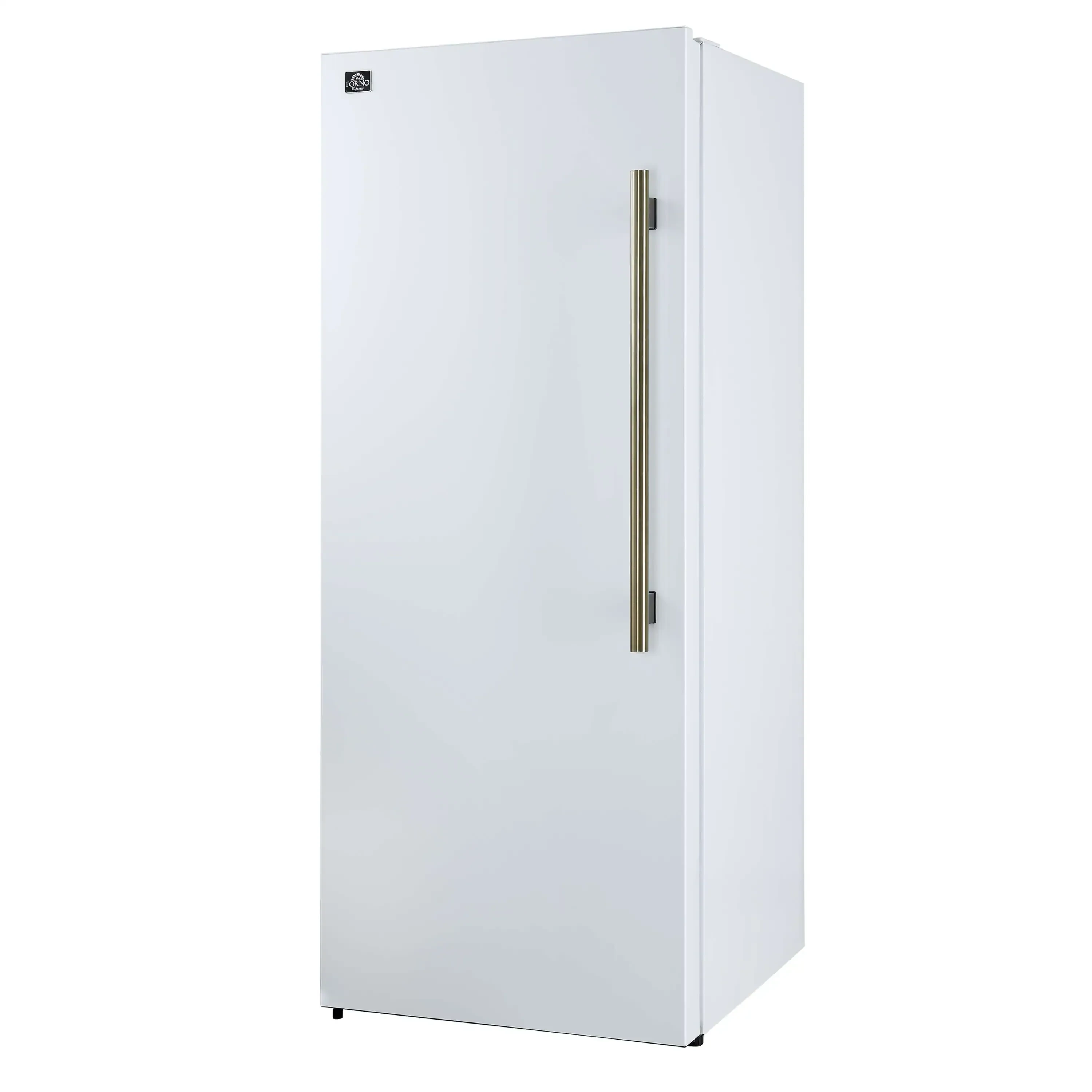 Forno Maderno 60-Inch 27.2 Cu. Ft. Built-In Convertible Refrigerator and Freezer in White with Modern Grille Trim and Antique Brass Handles (FFFFD1722-60SG-WHT) - Image 9