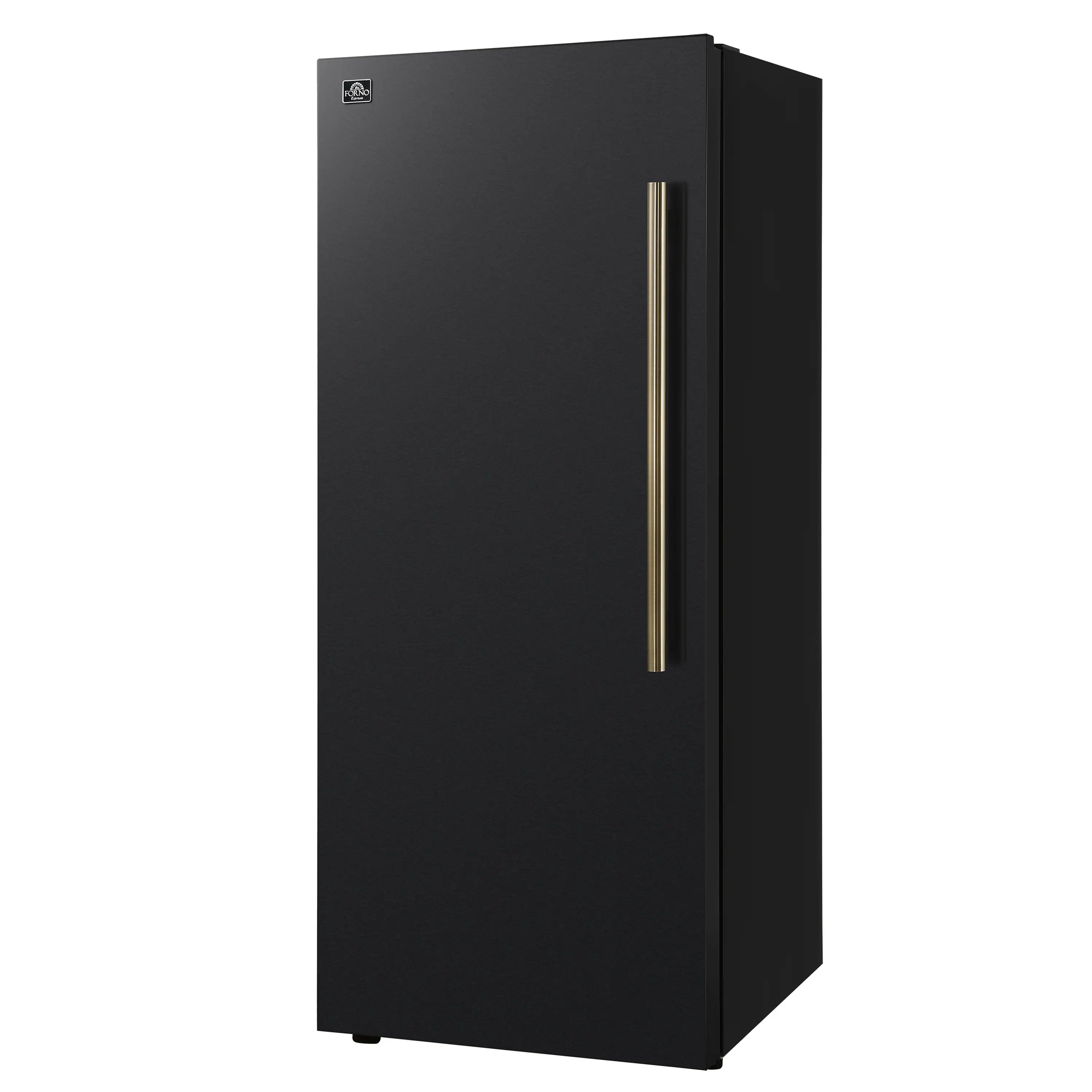 Forno Maderno 28-Inch 13.6 Cu.Ft. Convertible Upright Freezer/Refrigerator in Black with Antique Brass Handle, Left Swing (FFFFD1722-28BLK-LS) - Image 2