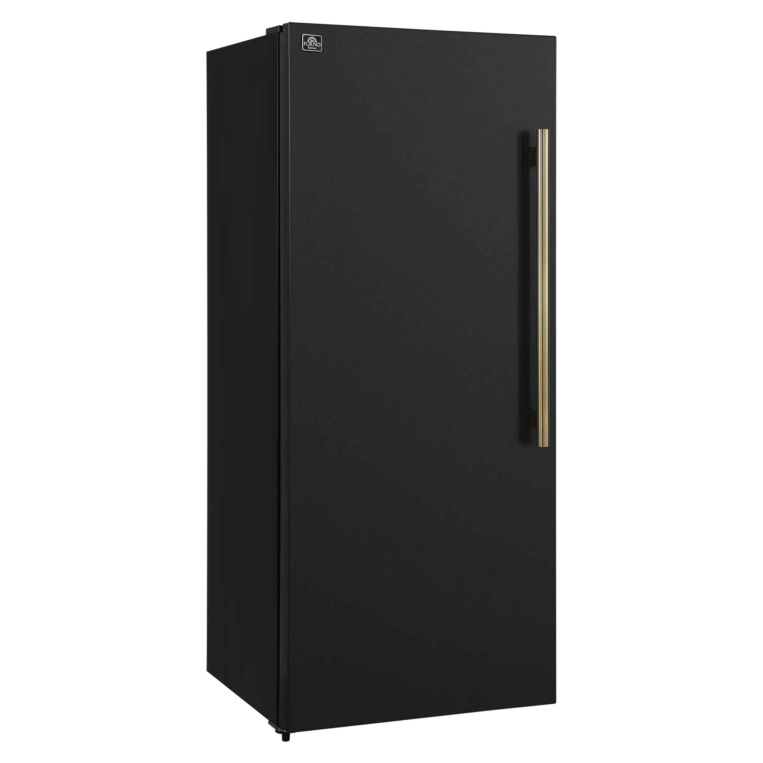 Forno Maderno 28-Inch 13.6 Cu.Ft. Convertible Upright Freezer/Refrigerator in Black with Antique Brass Handle, Left Swing (FFFFD1722-28BLK-LS) - Image 3
