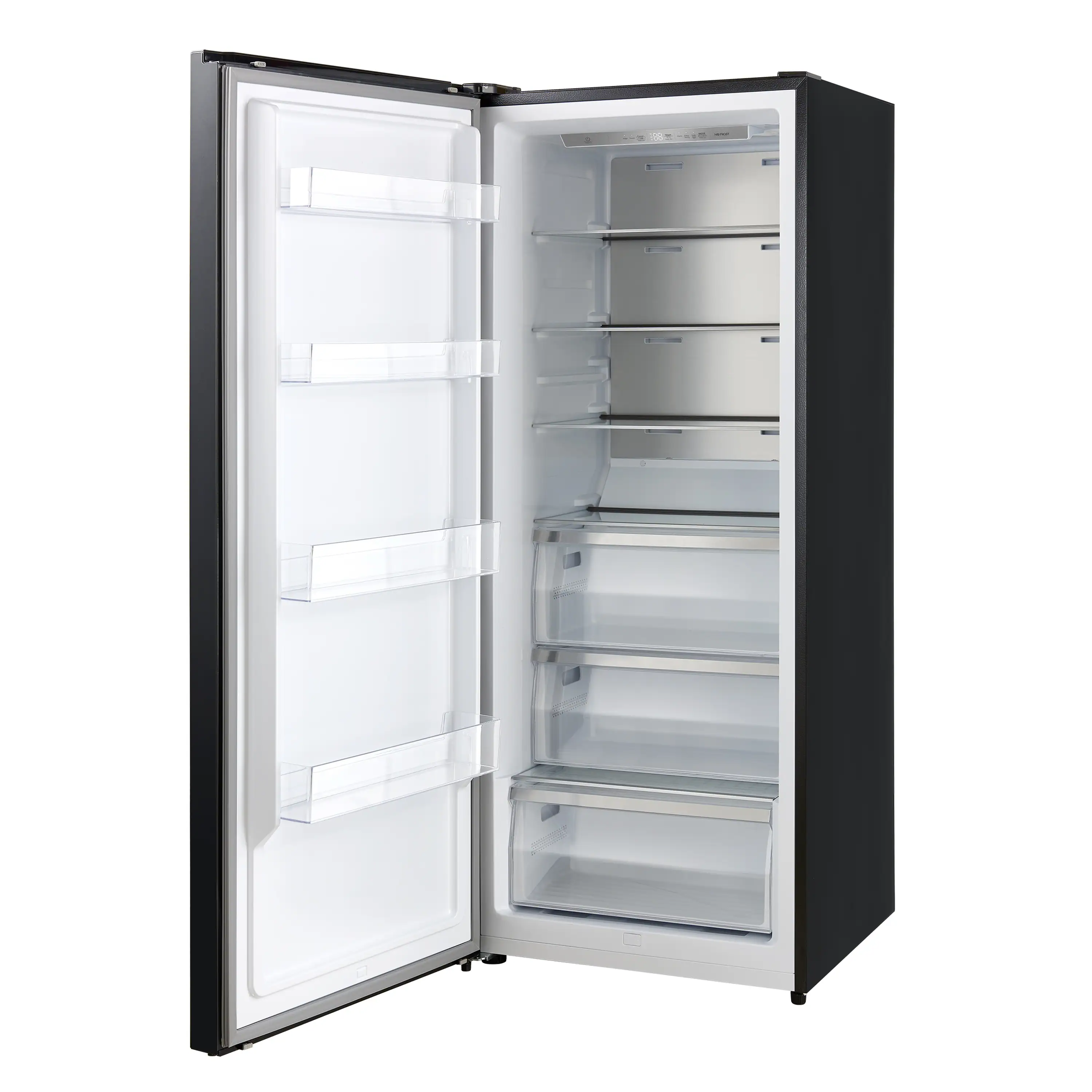 Forno Maderno 28-Inch 13.6 Cu.Ft. Convertible Upright Freezer/Refrigerator in Black with Antique Brass Handle, Left Swing (FFFFD1722-28BLK-LS) - Image 4