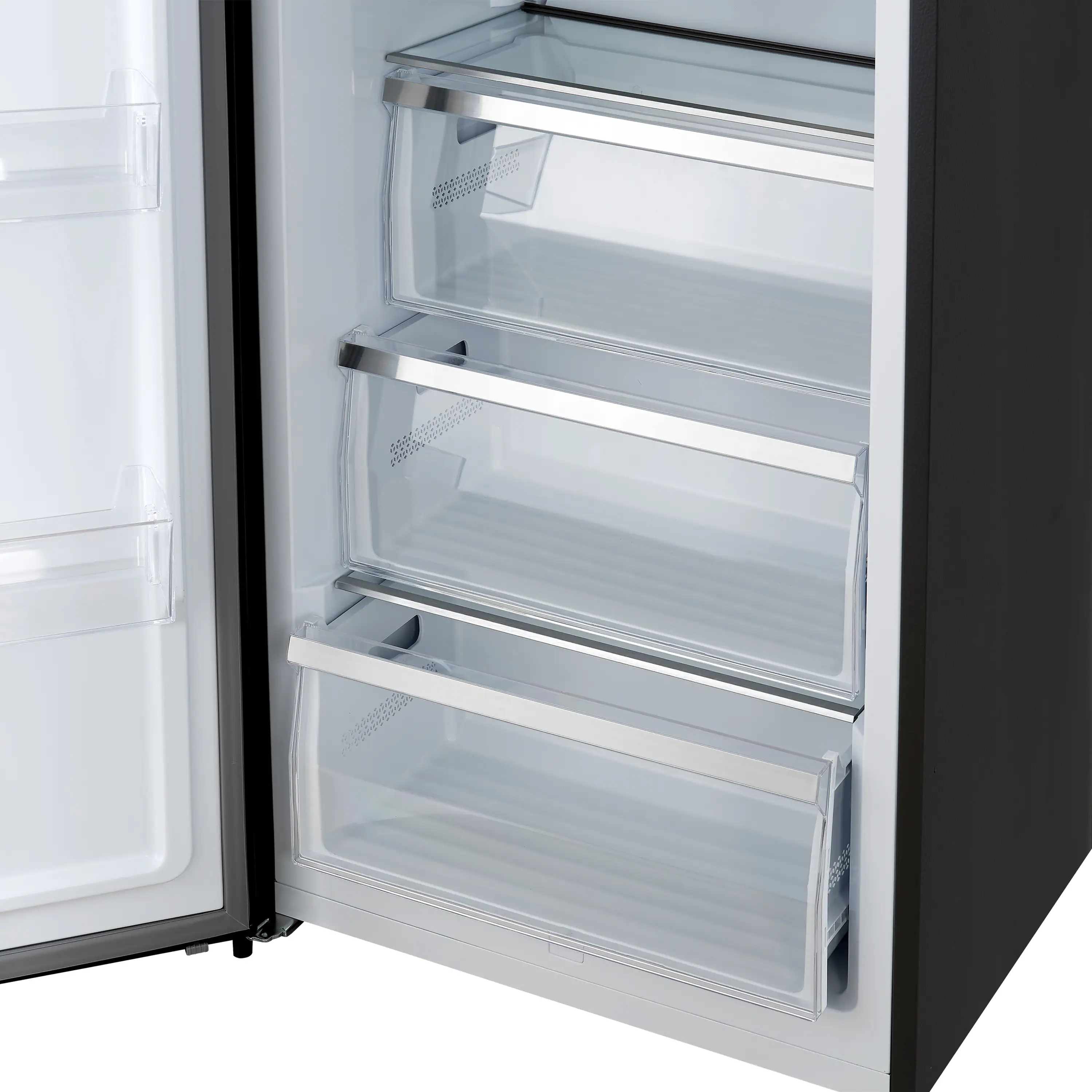 Forno Maderno 28-Inch 13.6 Cu.Ft. Convertible Upright Freezer/Refrigerator in Black with Antique Brass Handle, Left Swing (FFFFD1722-28BLK-LS) - Image 6