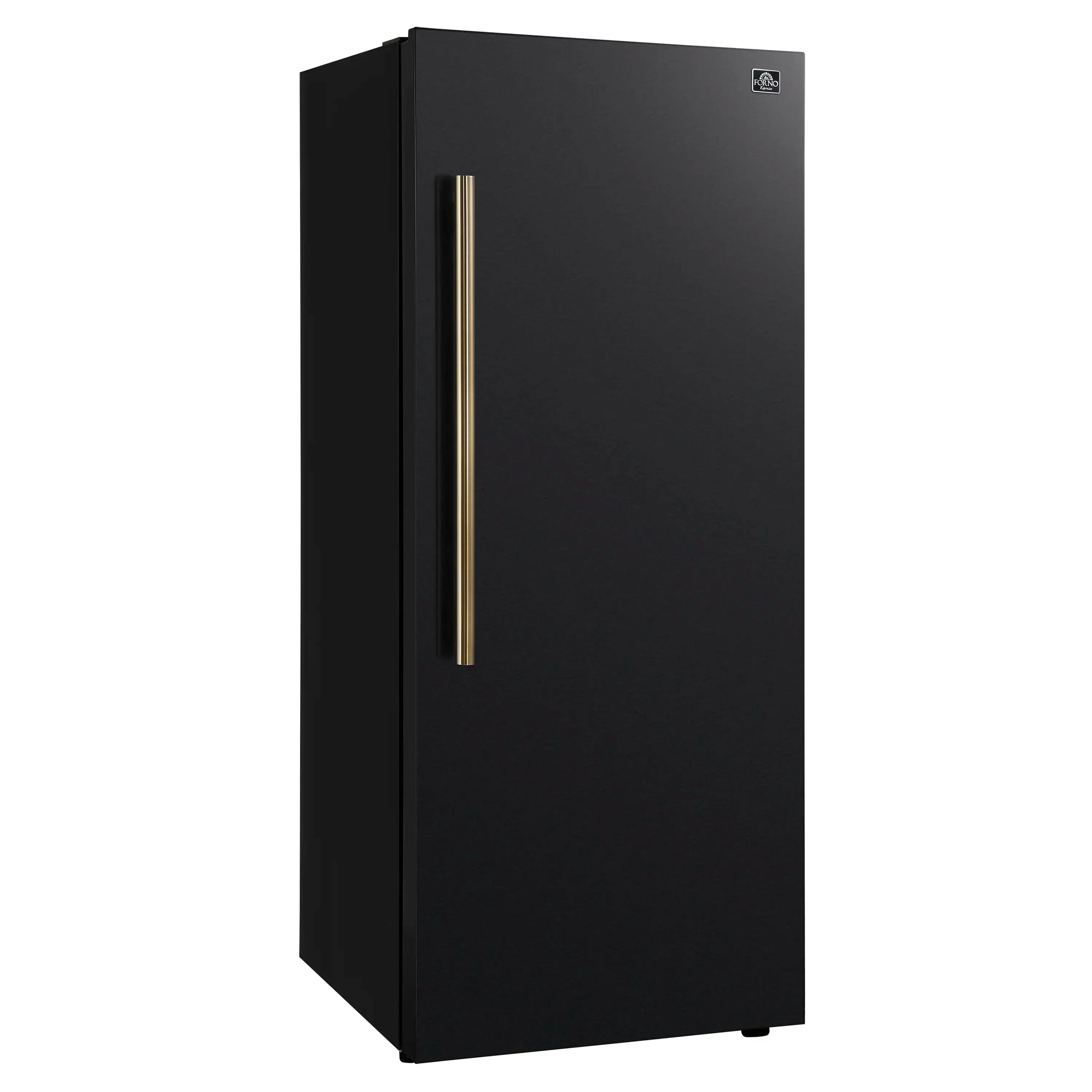 Forno Maderno 28-Inch 13.6 Cu.Ft. Convertible Upright Freezer/Refrigerator in Black with Antique Brass Handle, Right Swing (FFFFD1722-28BLK-RS) - Image 2