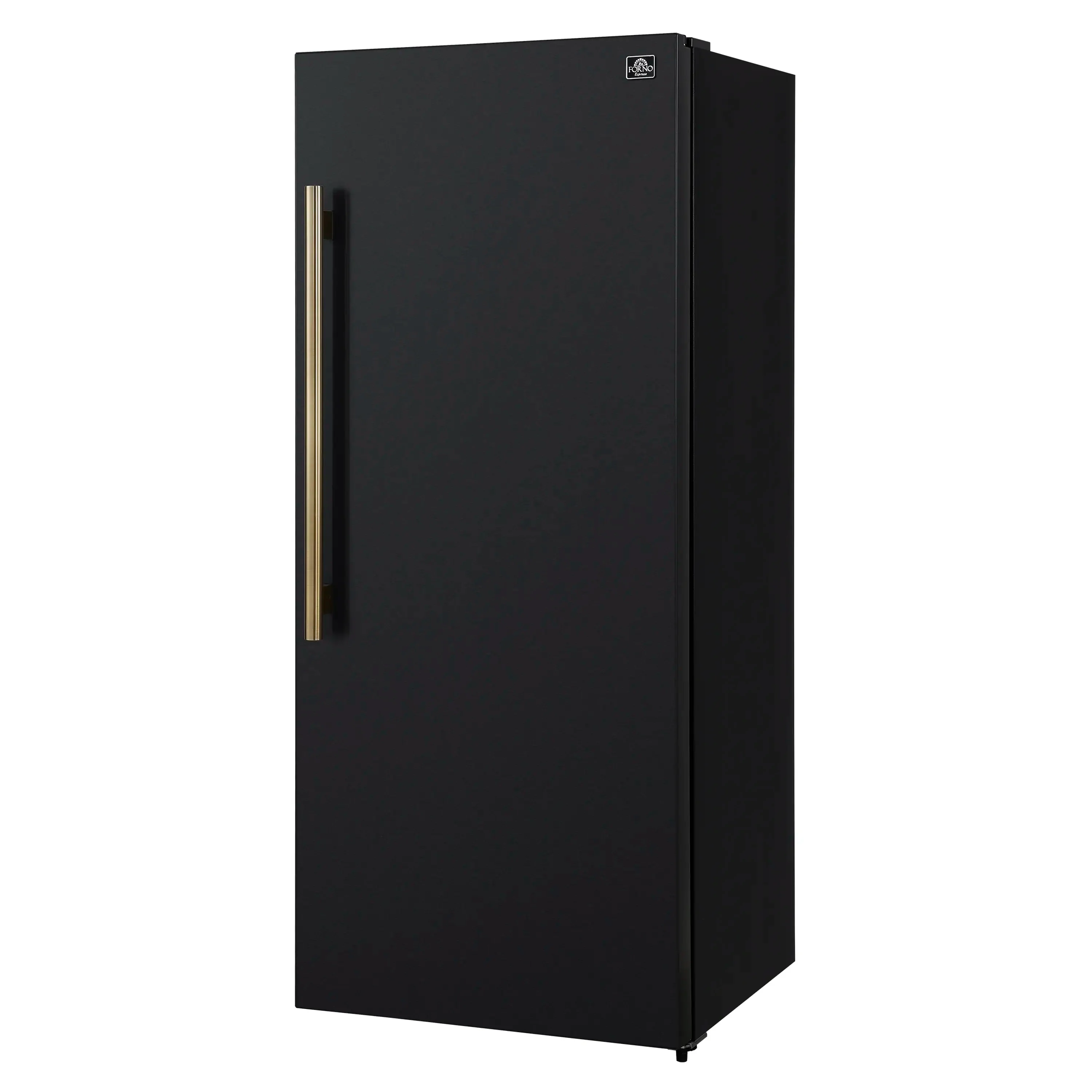 Forno Maderno 28-Inch 13.6 Cu.Ft. Convertible Upright Freezer/Refrigerator in Black with Antique Brass Handle, Right Swing (FFFFD1722-28BLK-RS) - Image 3