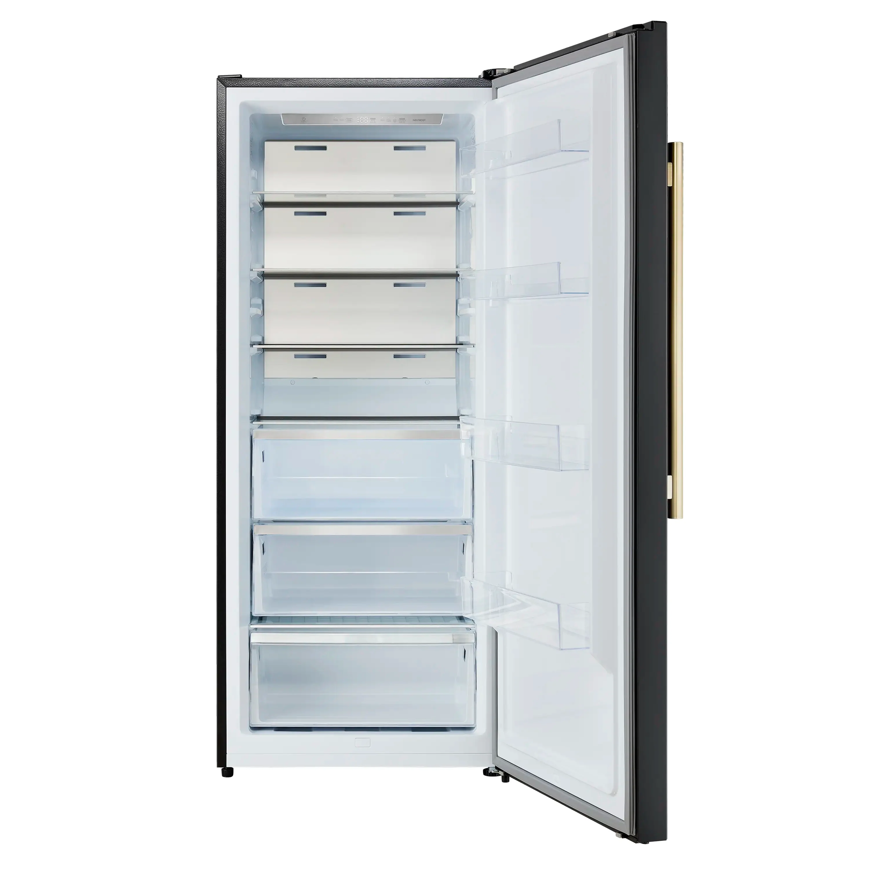 Forno Maderno 28-Inch 13.6 Cu.Ft. Convertible Upright Freezer/Refrigerator in Black with Antique Brass Handle, Right Swing (FFFFD1722-28BLK-RS) - Image 5