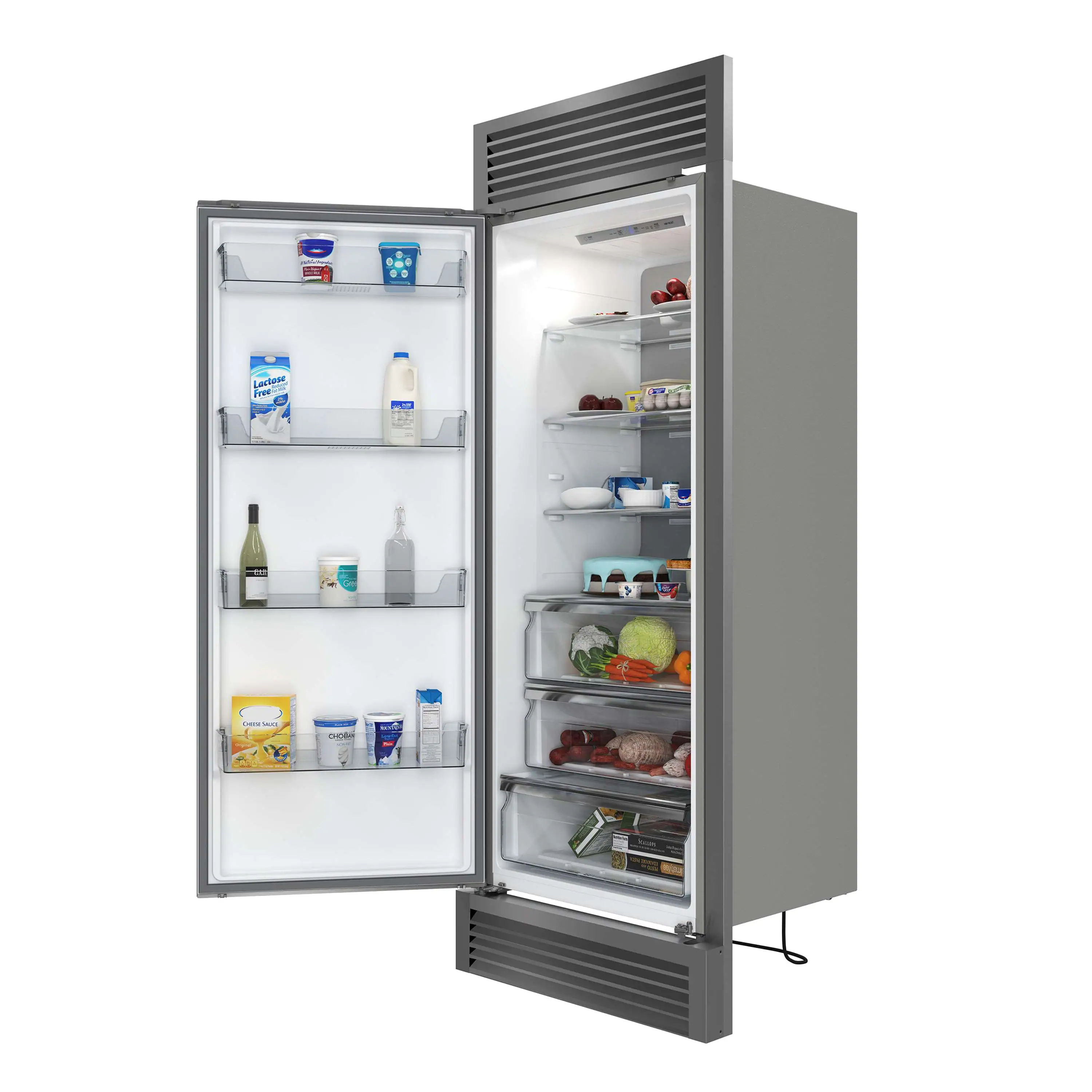 Forno Maderno 28-Inch Built-In 13.6 Cu.Ft. Convertible Refrigerator in Stainless Steel, Left Swing with Decorative Grille (FFFFD1722-32LSG) - Image 3