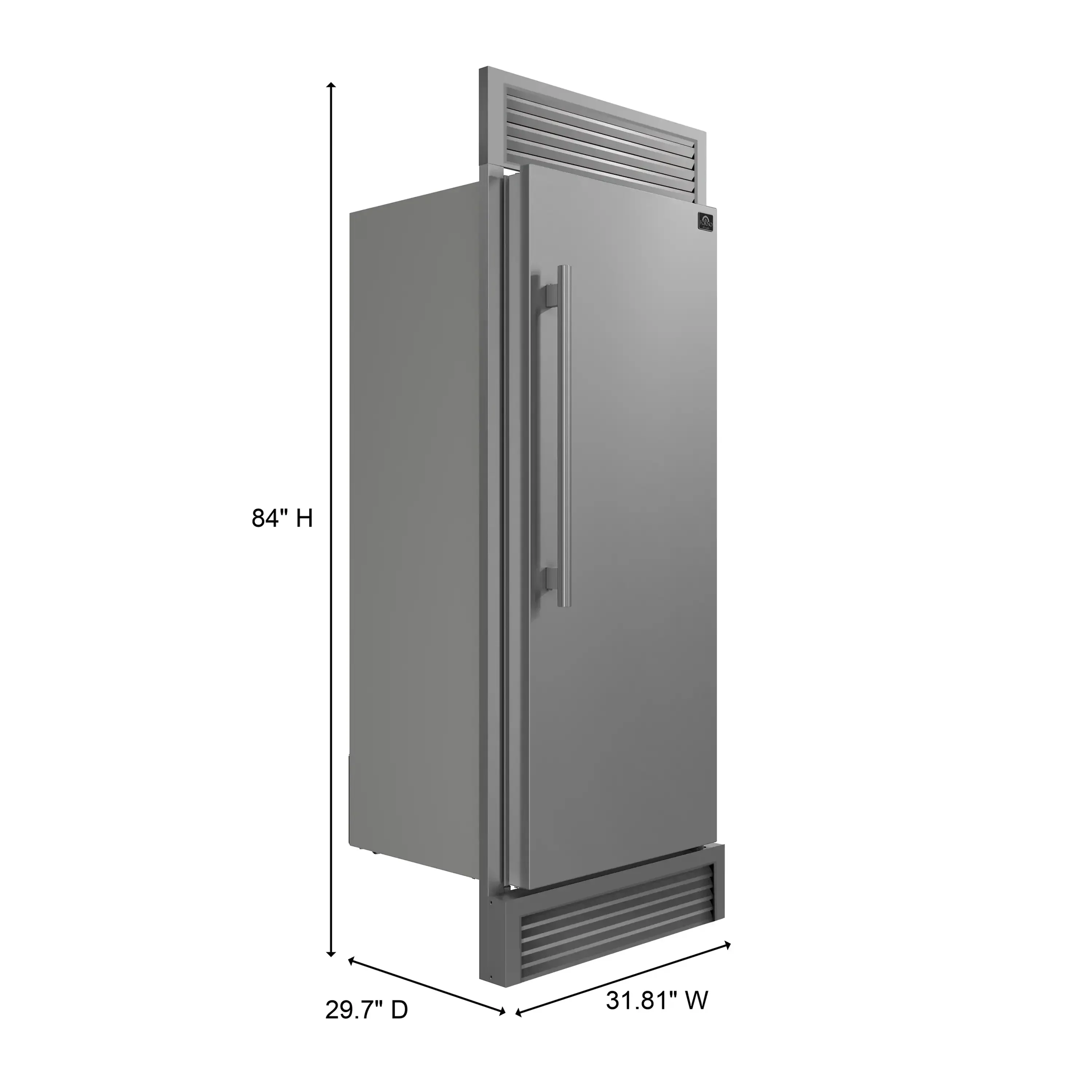 Forno Maderno 28-Inch Built-In 13.6 Cu. Ft. Convertible Refrigerator in Stainless Steel, Right Swing with Decorative Grille (FFFFD1722-32RSG) - Image 11