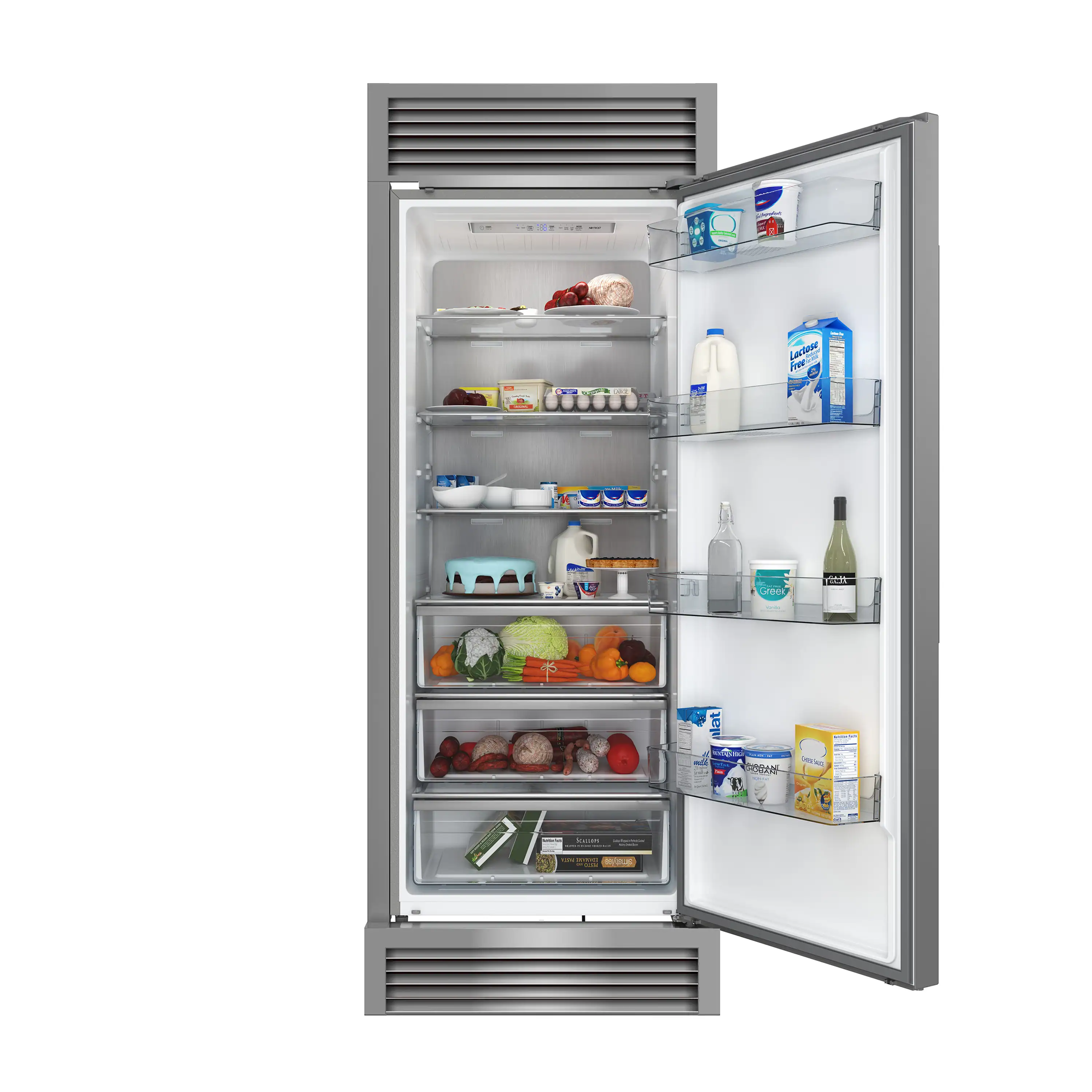 Forno Maderno 28-Inch Built-In 13.6 Cu. Ft. Convertible Refrigerator in Stainless Steel, Right Swing with Decorative Grille (FFFFD1722-32RSG) - Image 3