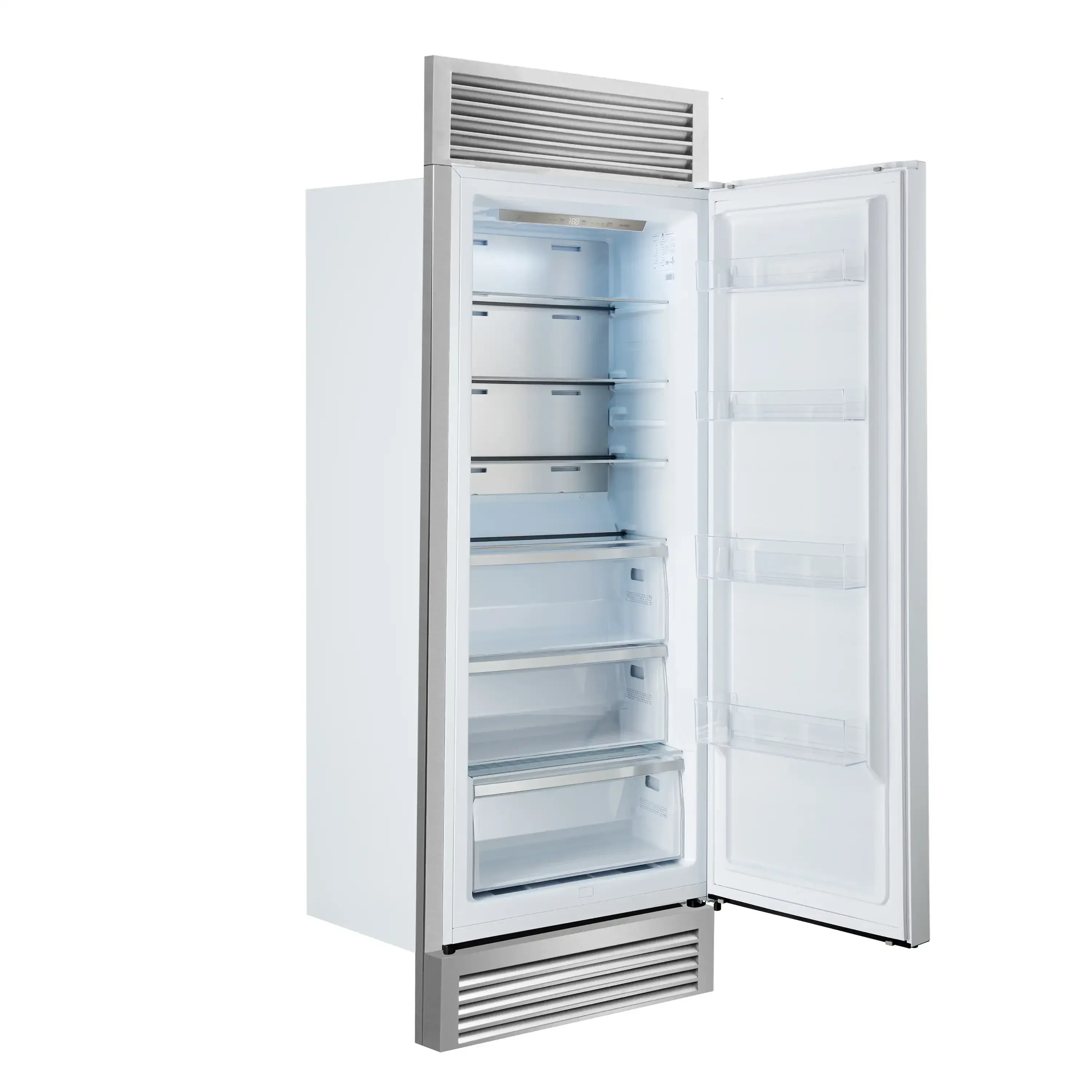 Forno Maderno 28-Inch Built-In 13.6 Cu.Ft. Convertible Refrigerator in White with Antique Brass Handle, Right Swing with Decorative Grille (FFFFD1722-32RSG-WHT) - Image 5