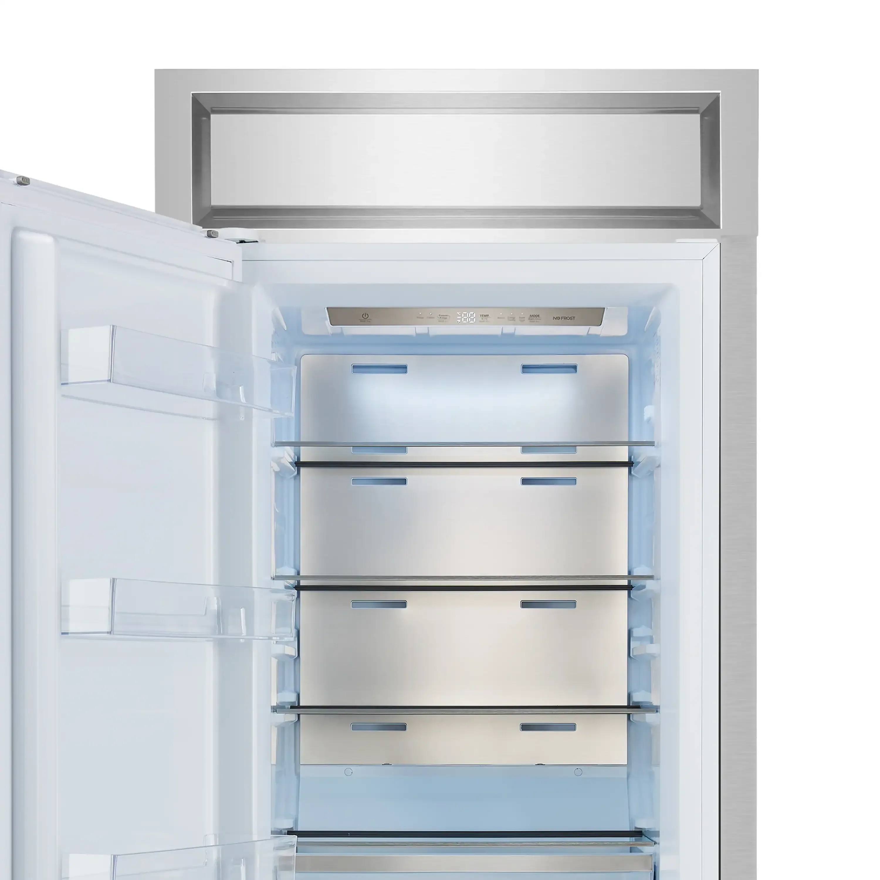 Forno Maderno 28-Inch Built-In 13.6 Cu.Ft. Convertible Refrigerator in White with Antique Brass Handle, Left Swing with Decorative Grille (FFFFD1722-32LMG-WHT) - Image 5