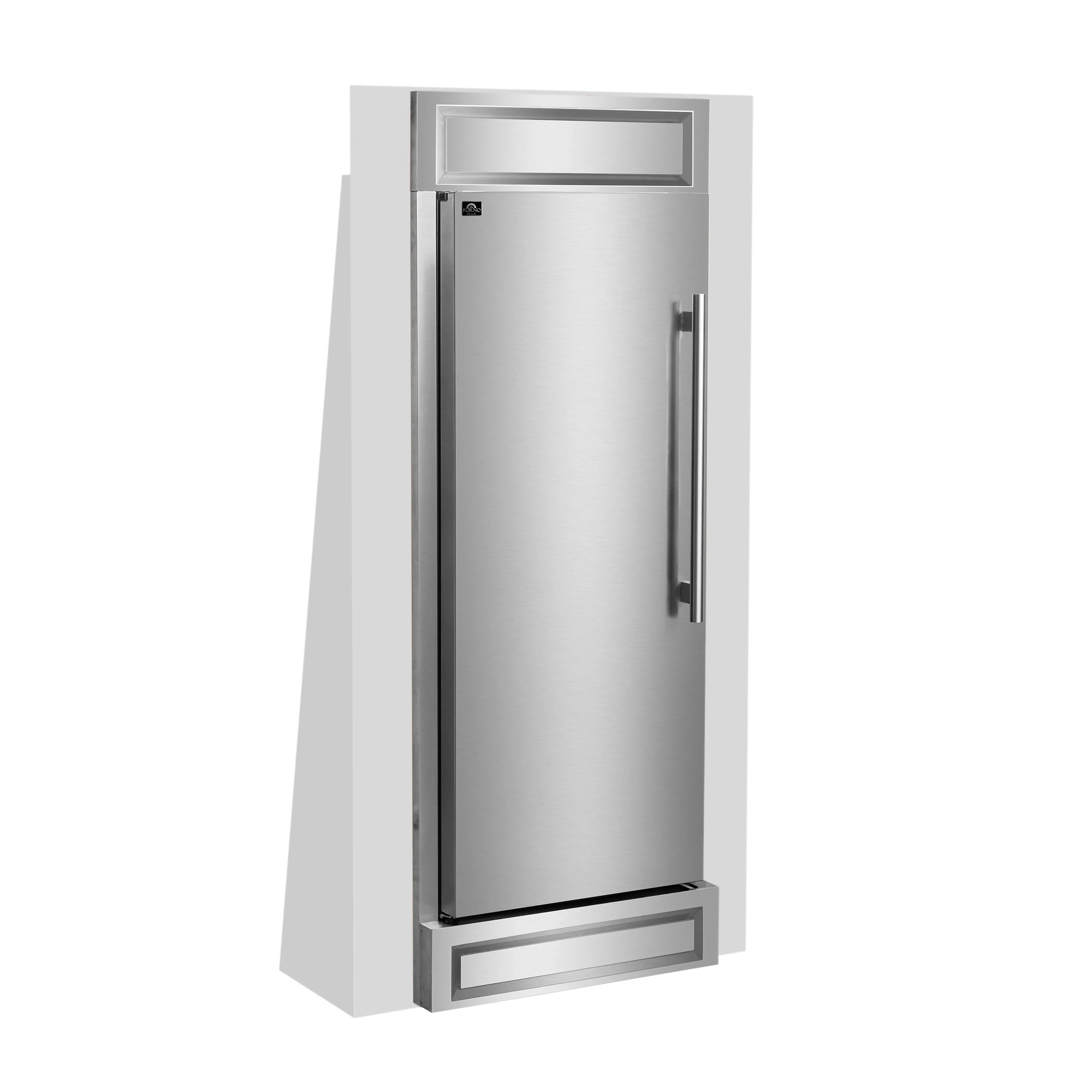 Forno Maderno 28-Inch Convertible Built-In Refrigerator/Freezer with 4-Inch Decorative Grille Trim, 13.6 cu.ft., Left Hinge in Stainless Steel (FFFFD1722-32LS) - Image 11