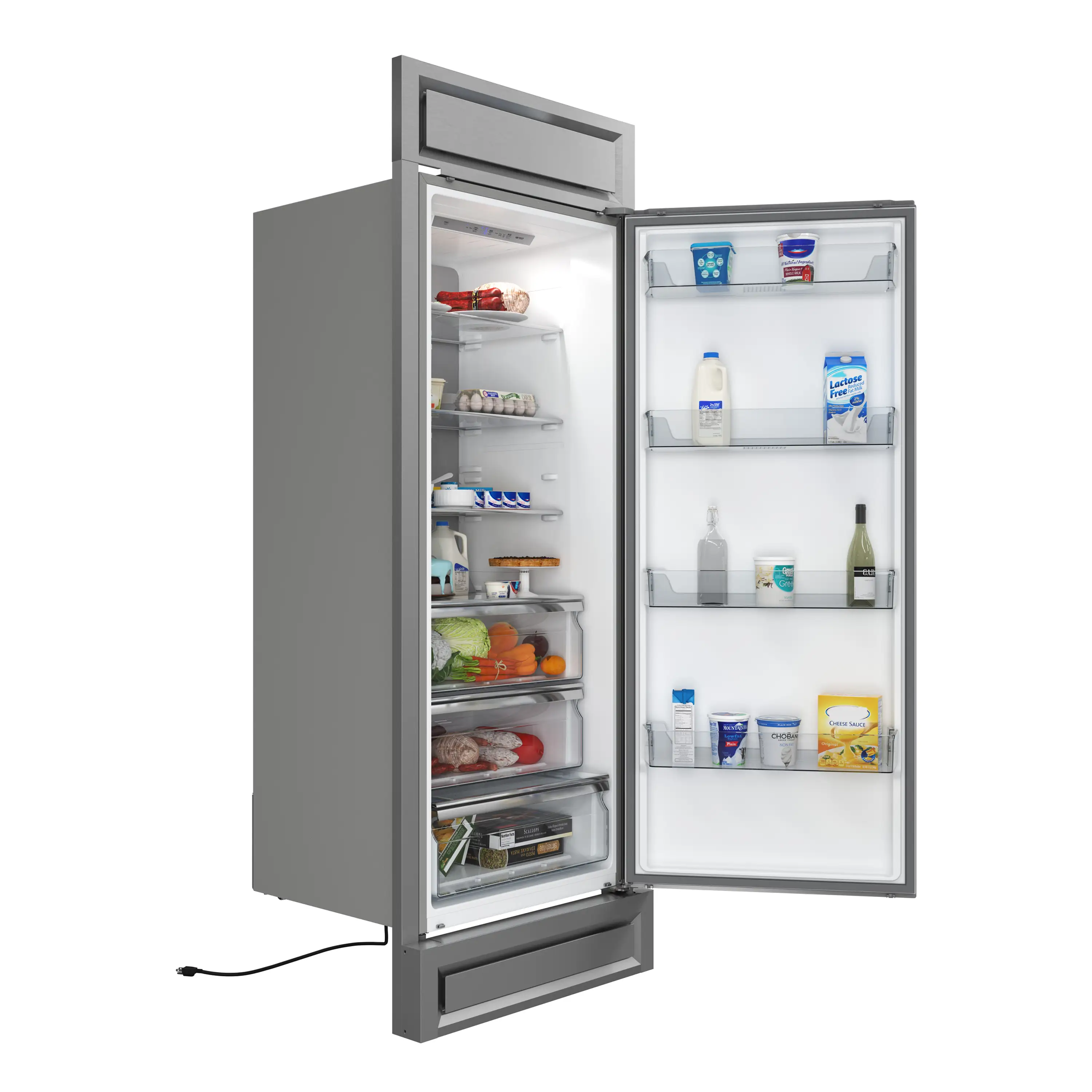 Forno Maderno 28-Inch Convertible Built-In Refrigerator/Freezer with 4-Inch Decorative Grille Trim, 13.6 cu.ft., Right Hinge in Stainless Steel (FFFFD1722-32RS) - Image 4