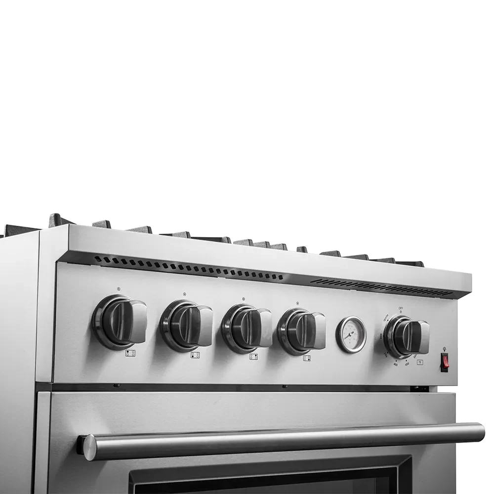 Forno Marco 30-inch Gas Range with 4 Burners and 4.32 Cu.ft. Convection Oven in Stainless Steel (FFSGS6277-30) - Image 2