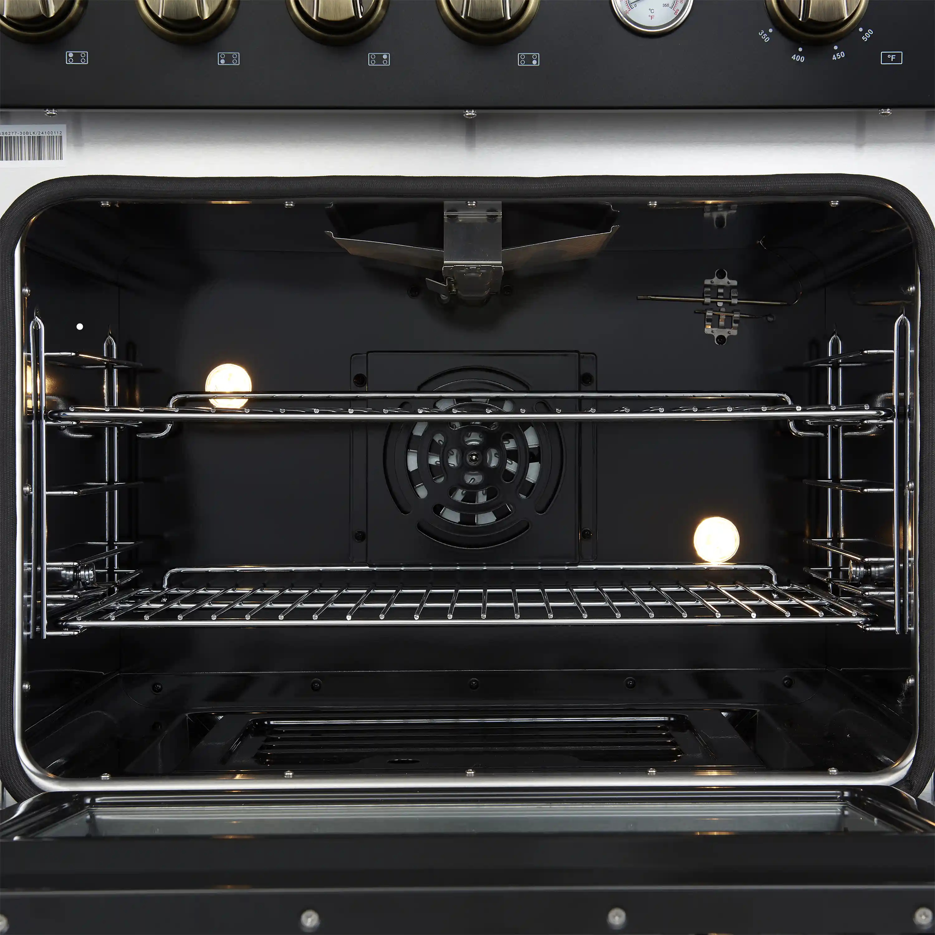 Forno Marco 30-Inch Gas Range with 4 Burners and 4.32 Cu.Ft. Convection Oven in Black with Antique Brass Trim (FFSGS6277-30BLK) - Image 6