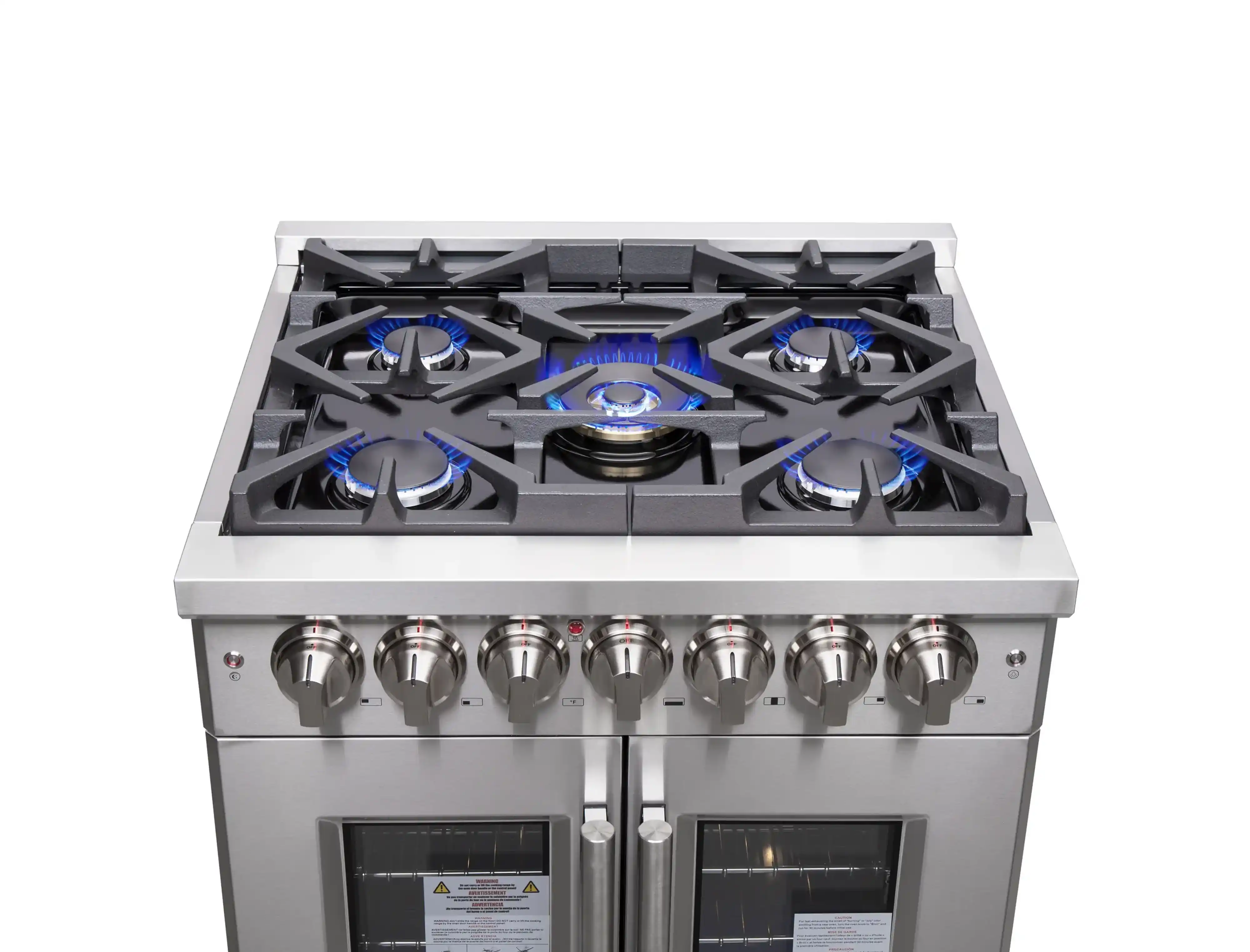 Forno Massimo 30-Inch Freestanding French Door Dual Fuel Range in Stainless Steel (FFSGS6325-30) - Image 13
