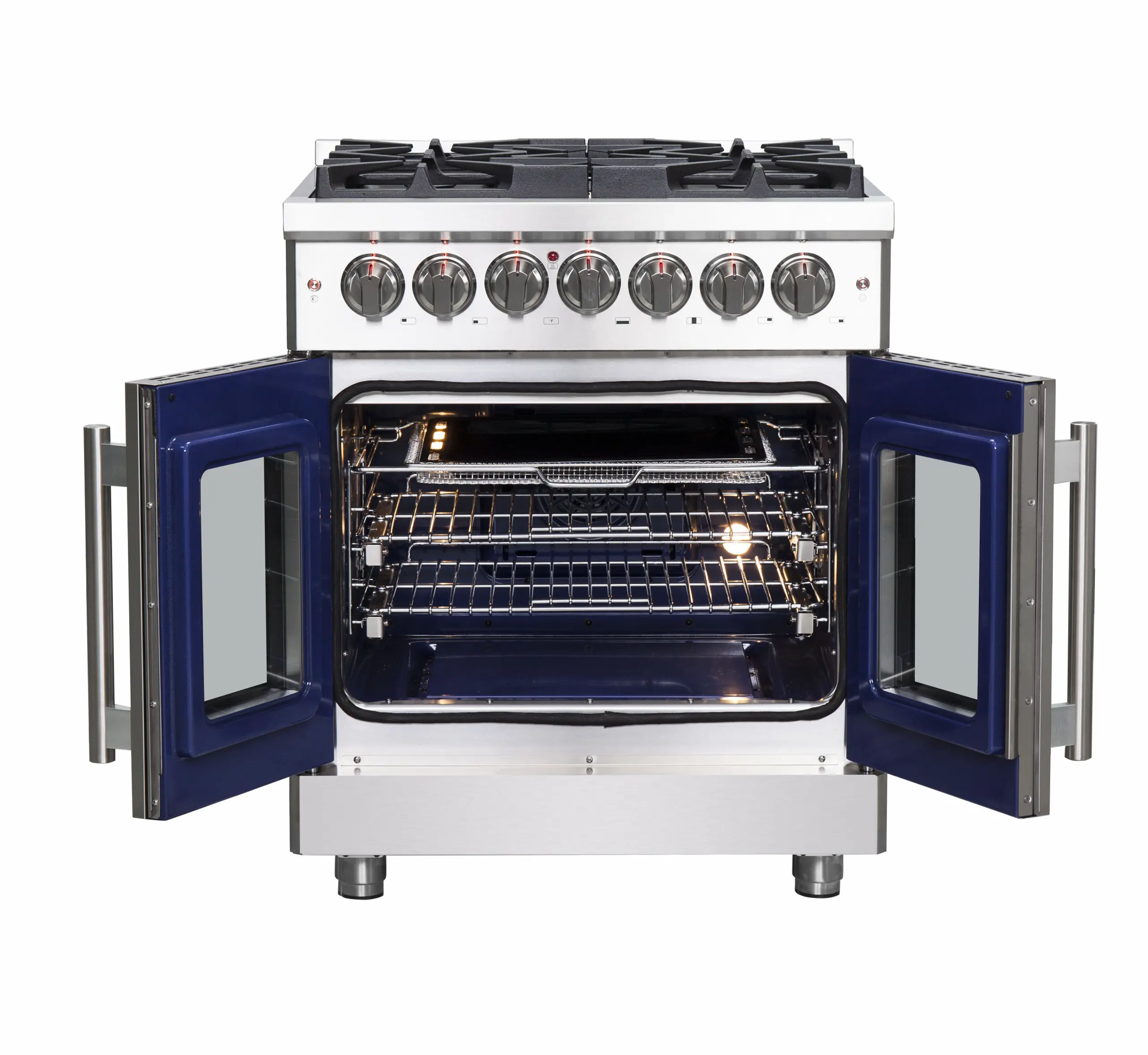Forno Massimo 30-Inch Freestanding French Door Dual Fuel Range in Stainless Steel (FFSGS6325-30) - Image 3