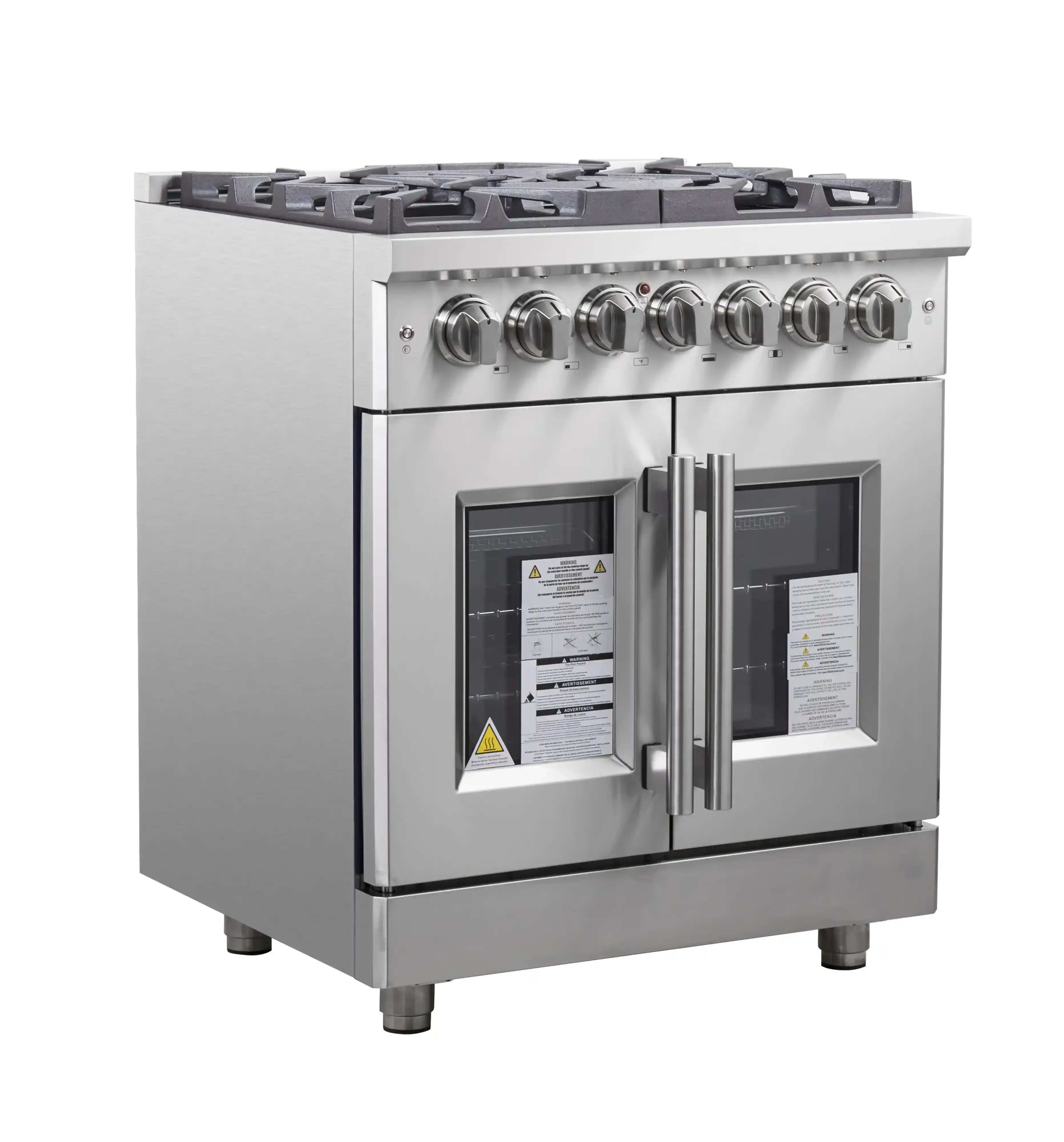 Forno Massimo 30-Inch Freestanding French Door Dual Fuel Range in Stainless Steel (FFSGS6325-30) - Image 4