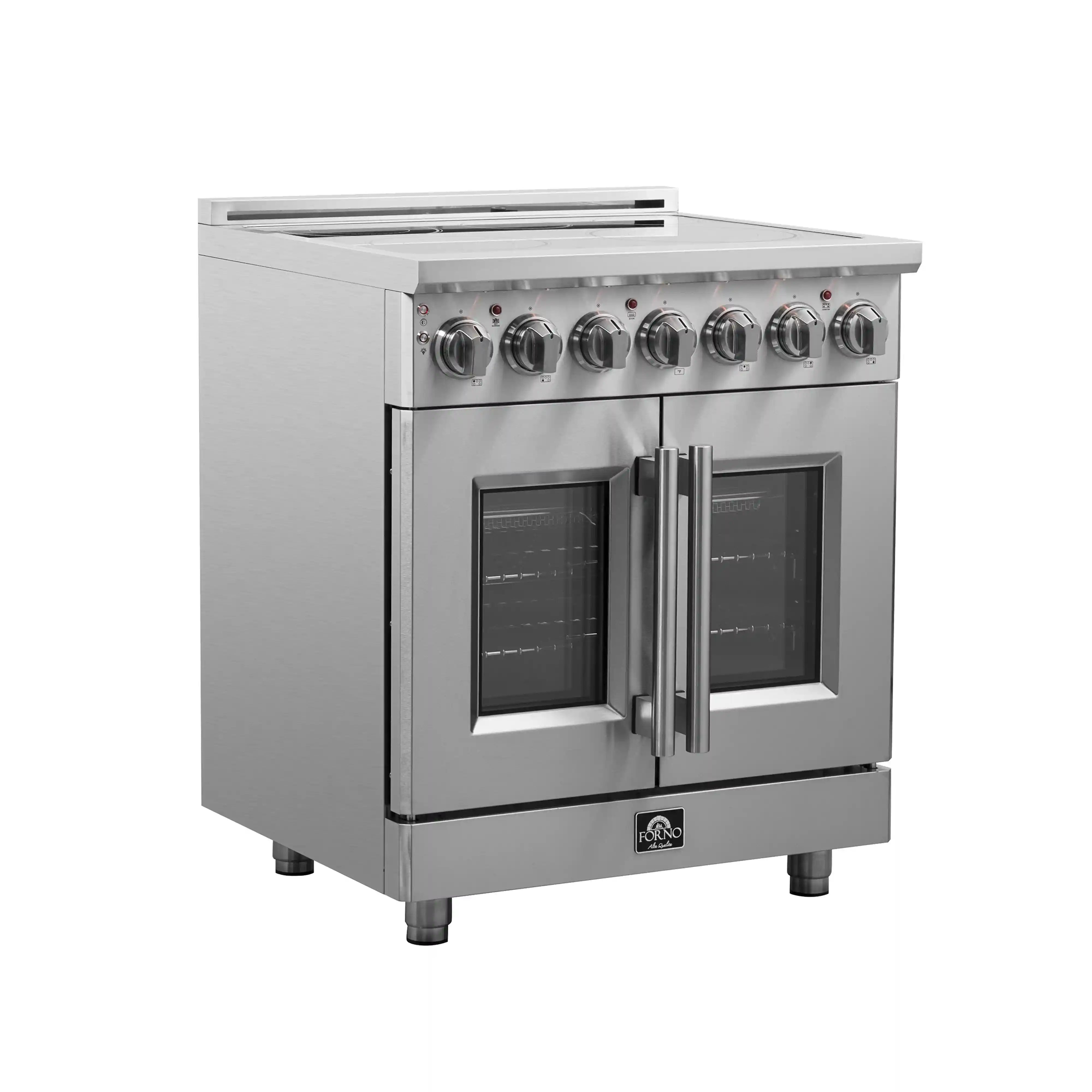Forno Massimo 30-Inch Freestanding French Door Electric Range in Stainless Steel (FFSEL6955-30) - Image 4