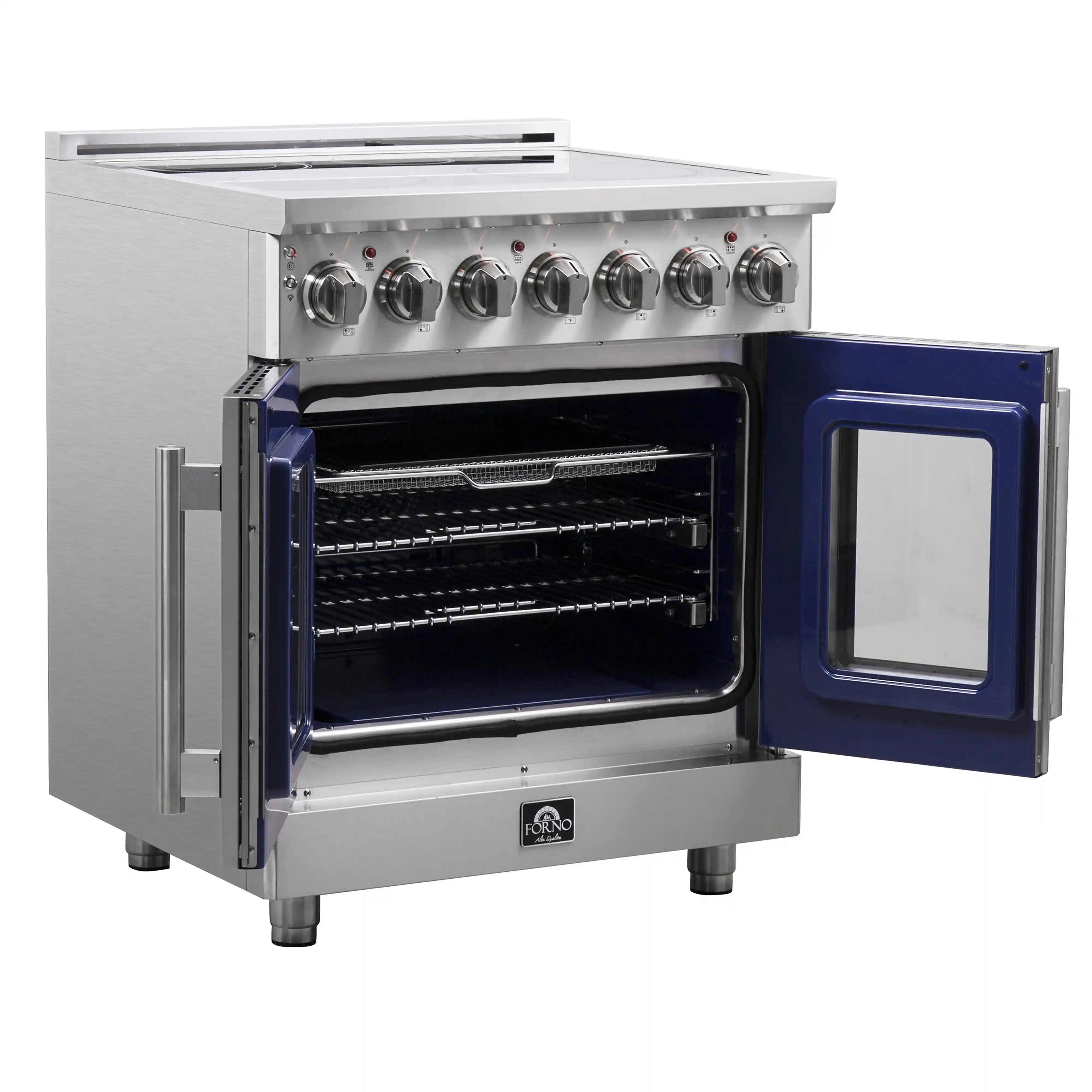 Forno Massimo 30-Inch Freestanding French Door Electric Range in Stainless Steel (FFSEL6955-30) - Image 5