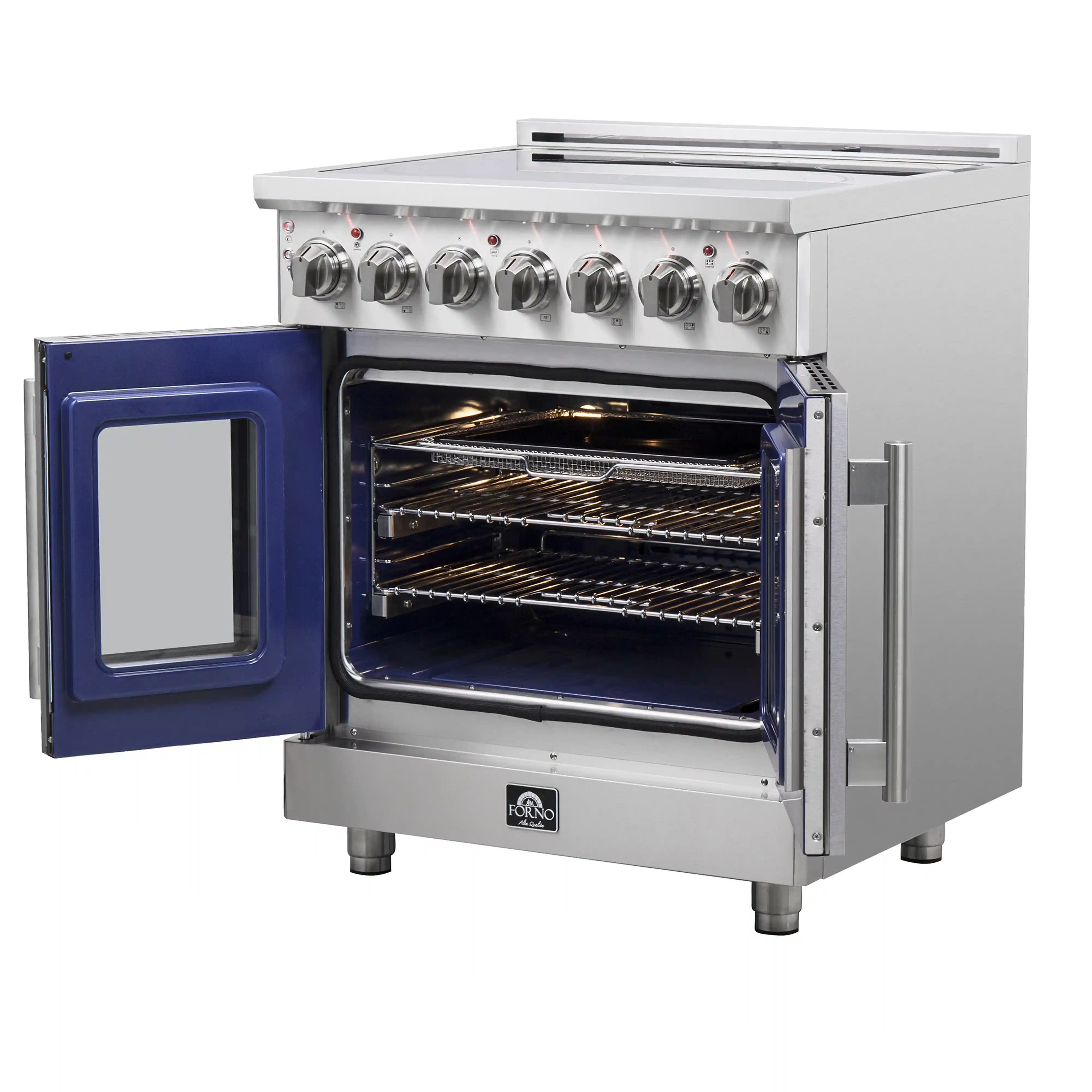 Forno Massimo 30-Inch Freestanding French Door Electric Range in Stainless Steel (FFSEL6955-30) - Image 7