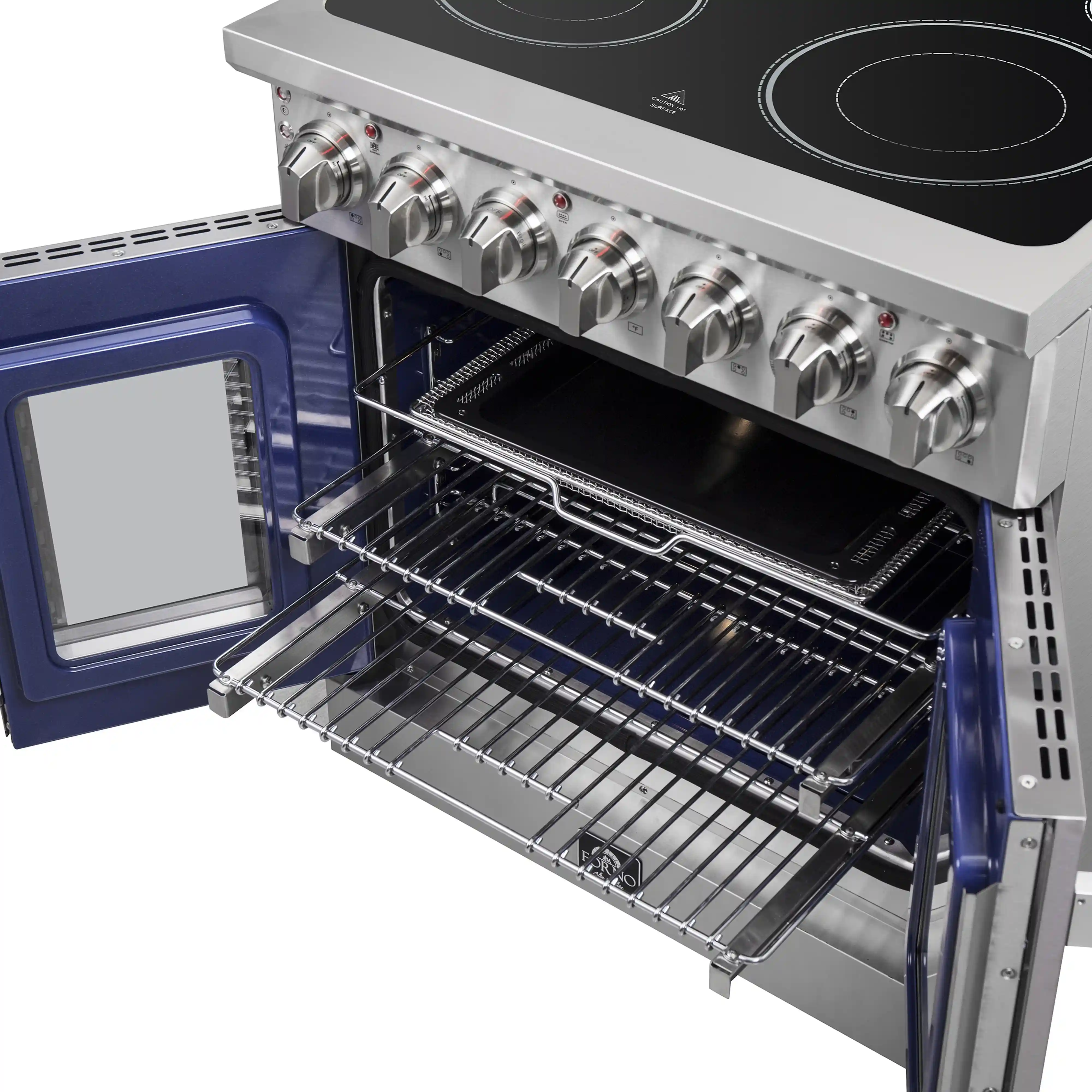 Forno Massimo 30-Inch Freestanding French Door Electric Range in Stainless Steel (FFSEL6955-30) - Image 8