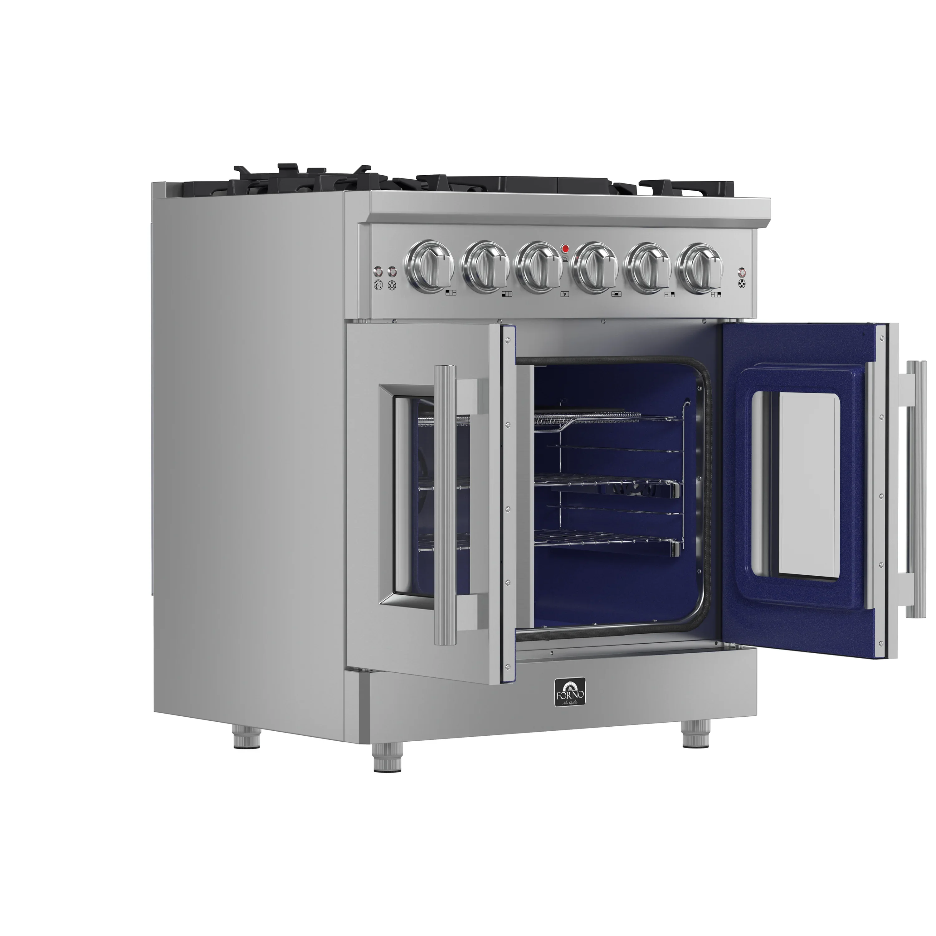 Forno Massimo 30-Inch French Door Gas Range in Stainless Steel (FFSGS6439-30) - Image 5