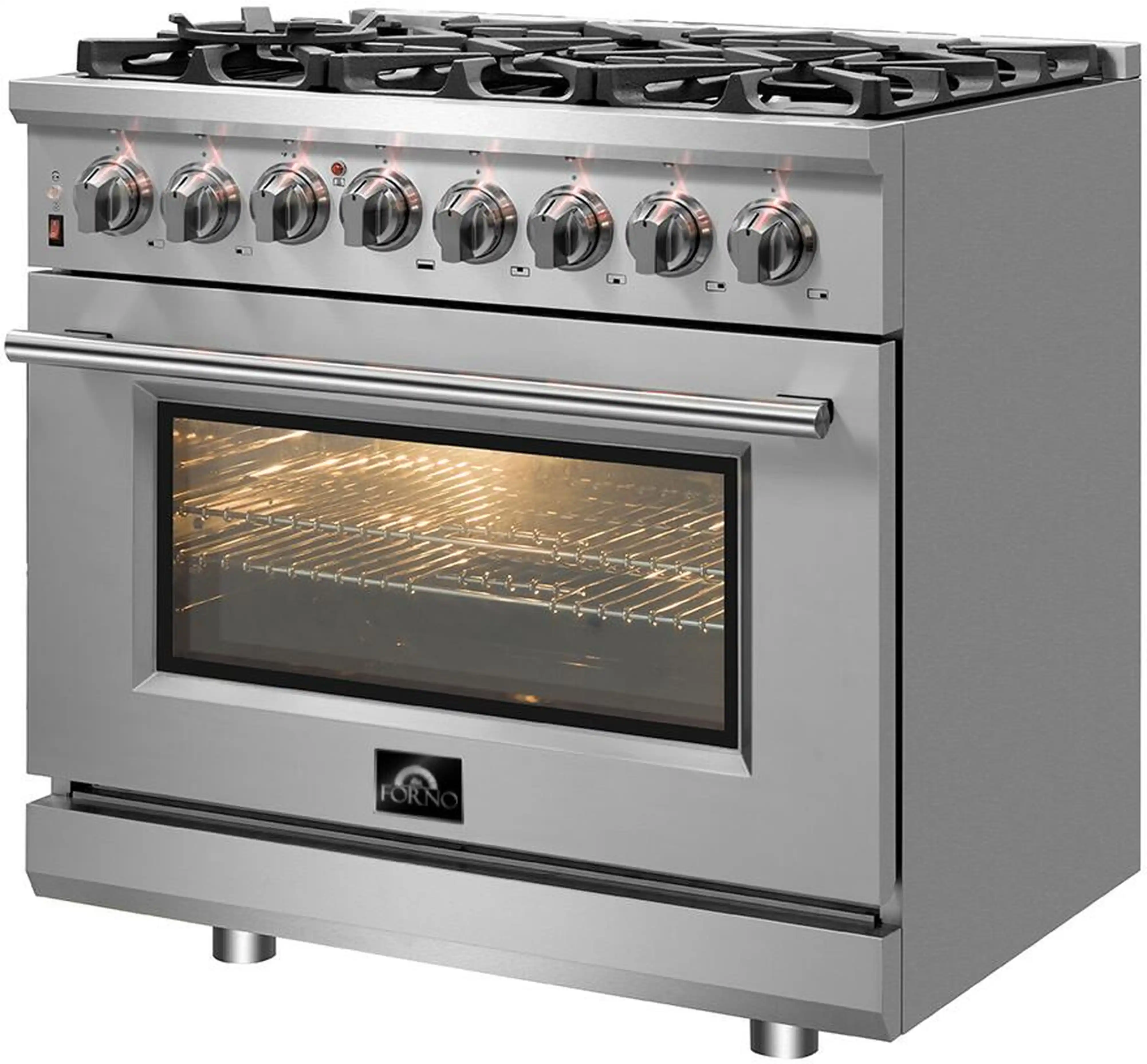 Forno Massimo 36-Inch Dual Fuel Range in Stainless Steel (FFSGS6125-36) - Image 4