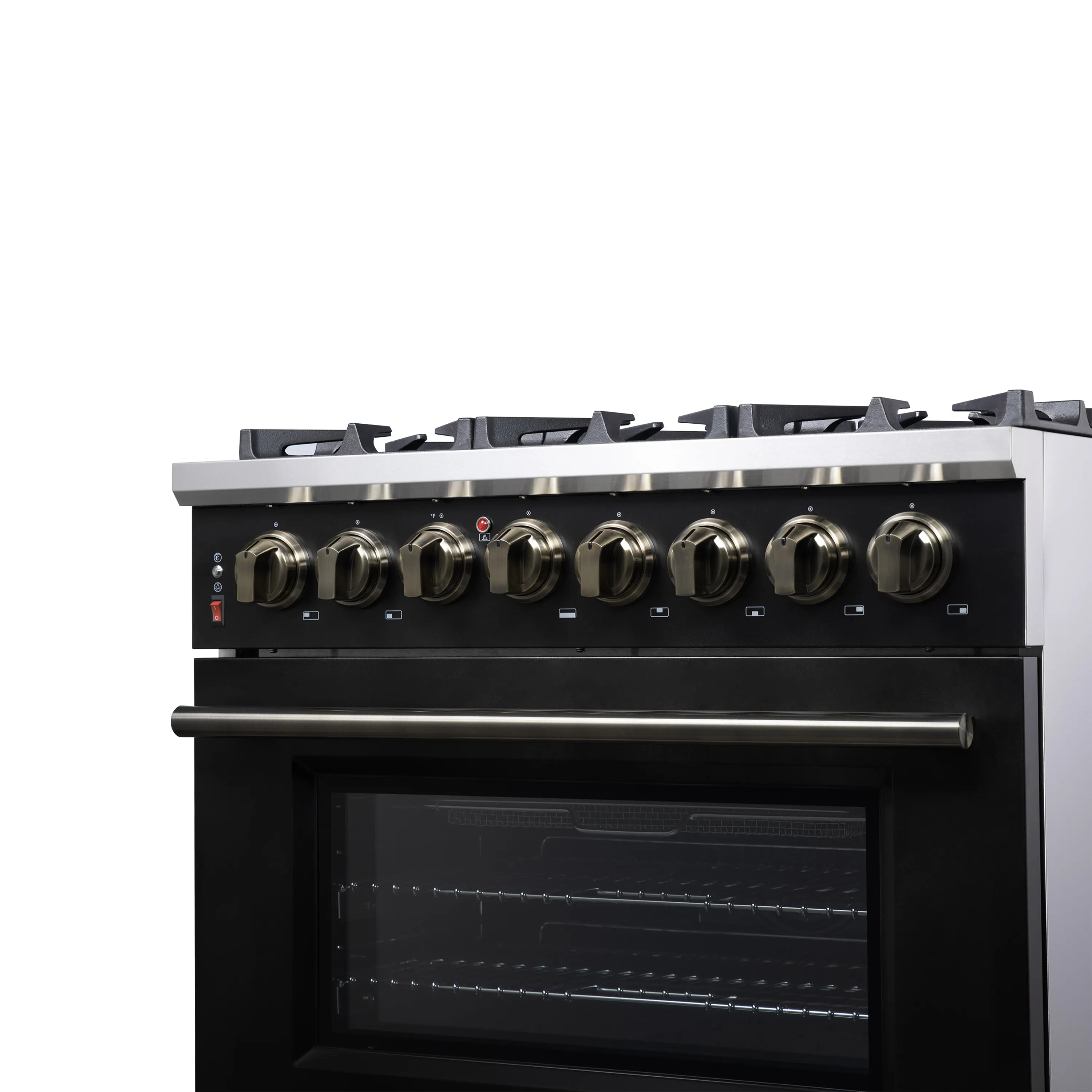 Forno Massimo 36-Inch Freestanding Dual Fuel Range with 6 Burners & 5.36 Cu. Ft. Convection Oven in Black with Antique Brass Handle (FFSGS6125-36BLK) - Image 11