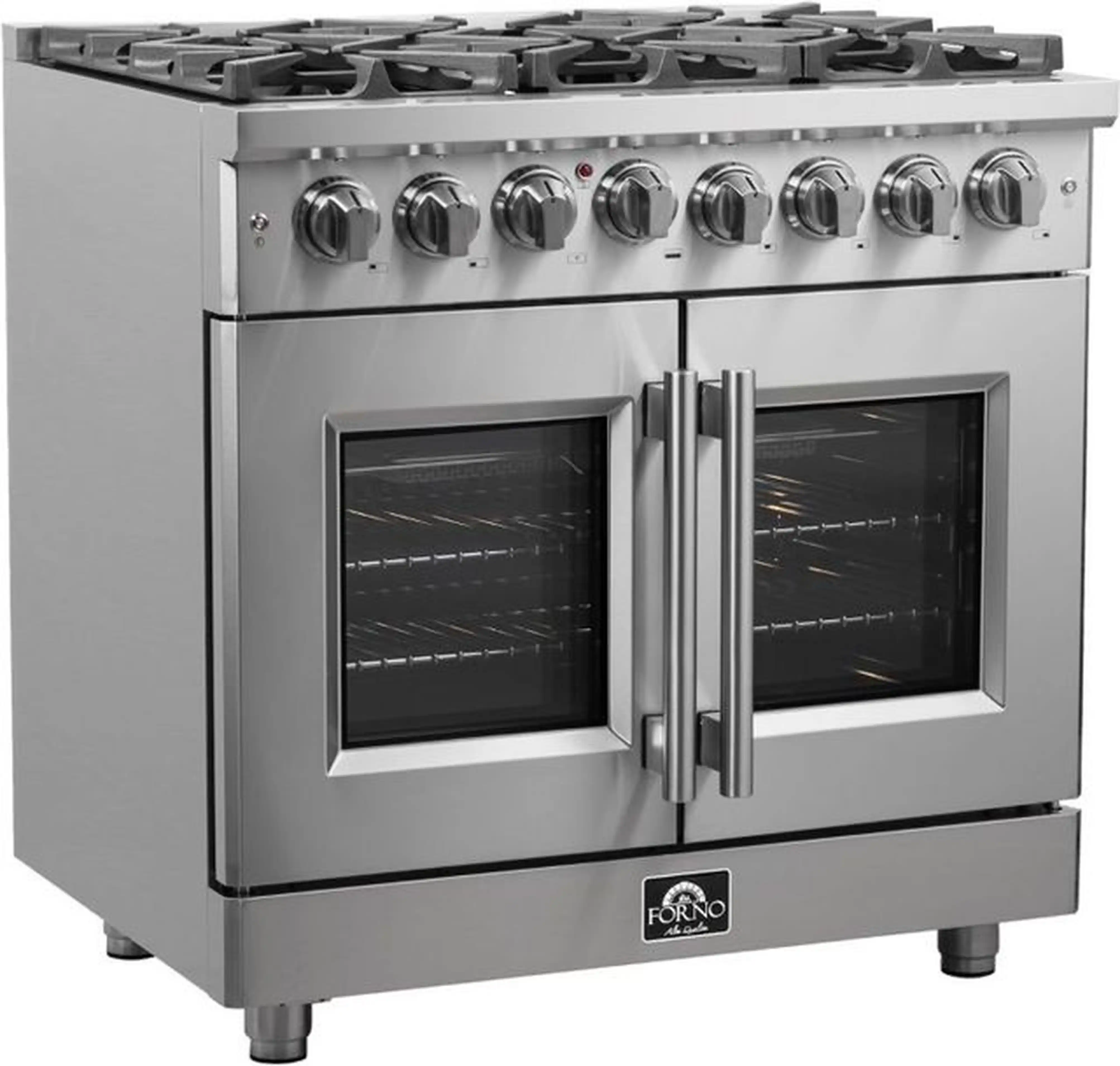 Forno Massimo 36-Inch Freestanding French Door Dual Fuel Range in Stainless Steel (FFSGS6325-36) - Image 5