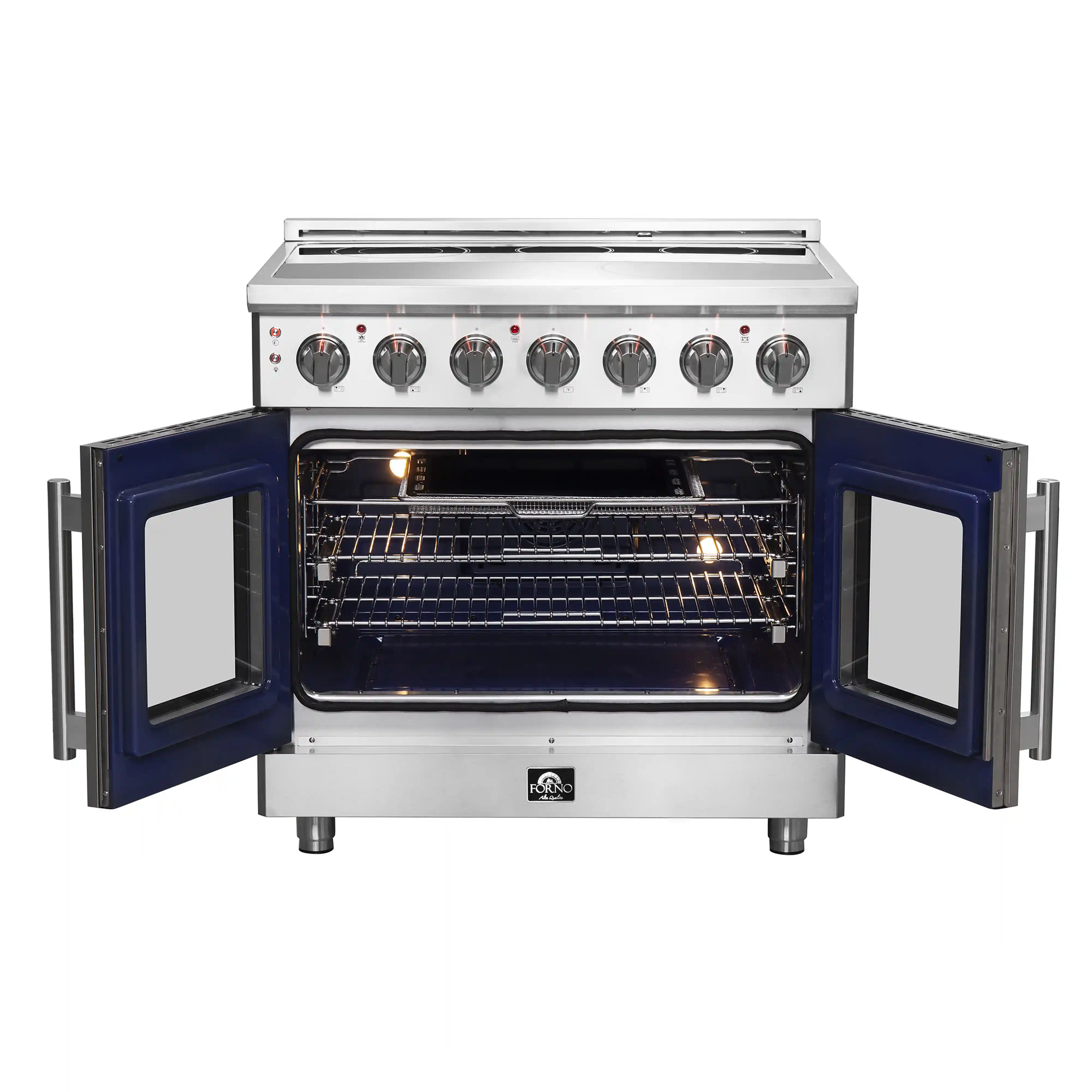 Forno Massimo 36-Inch Freestanding French Door Electric Range in Stainless Steel (FFSEL6955-36) - Image 3