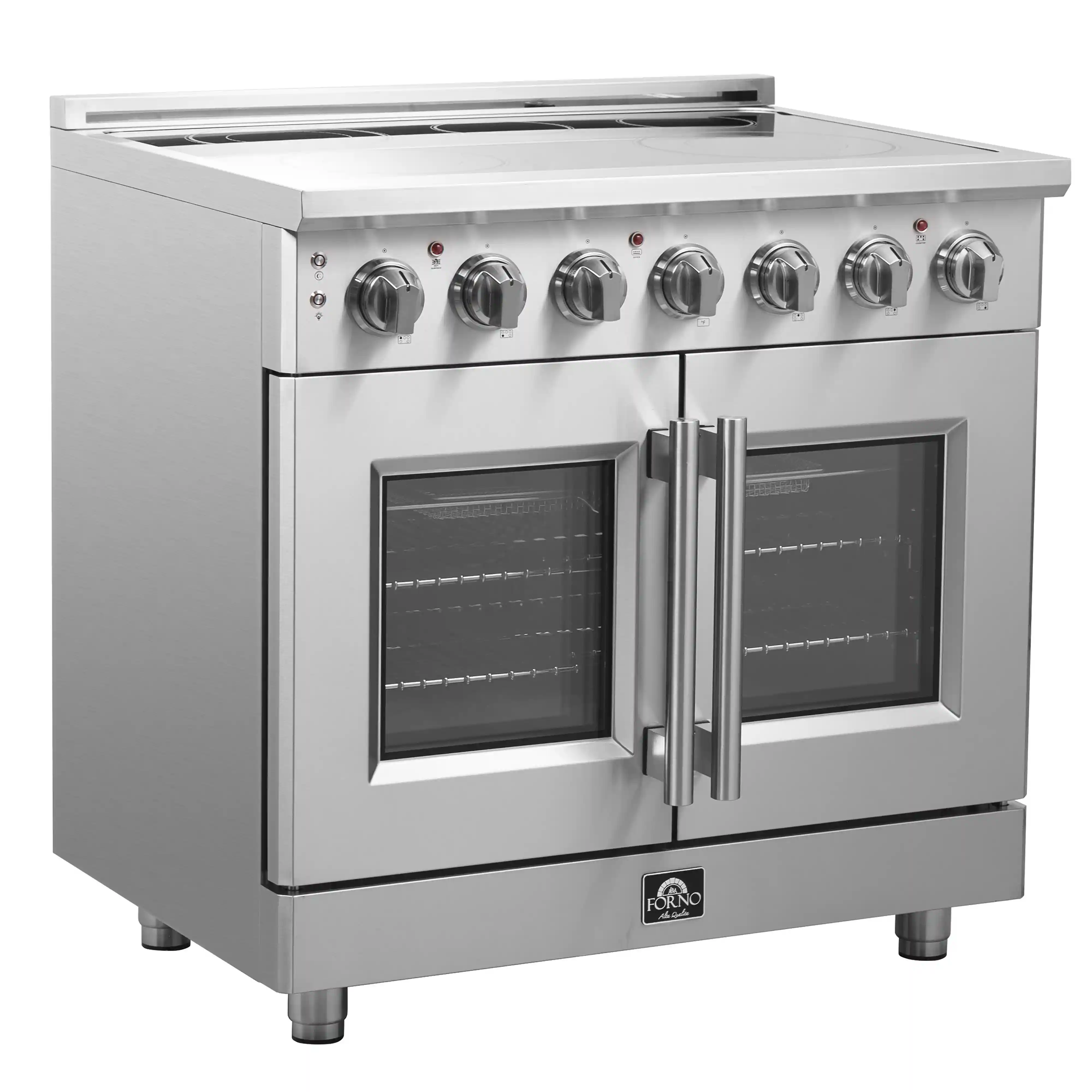 Forno Massimo 36-Inch Freestanding French Door Electric Range in Stainless Steel (FFSEL6955-36) - Image 4