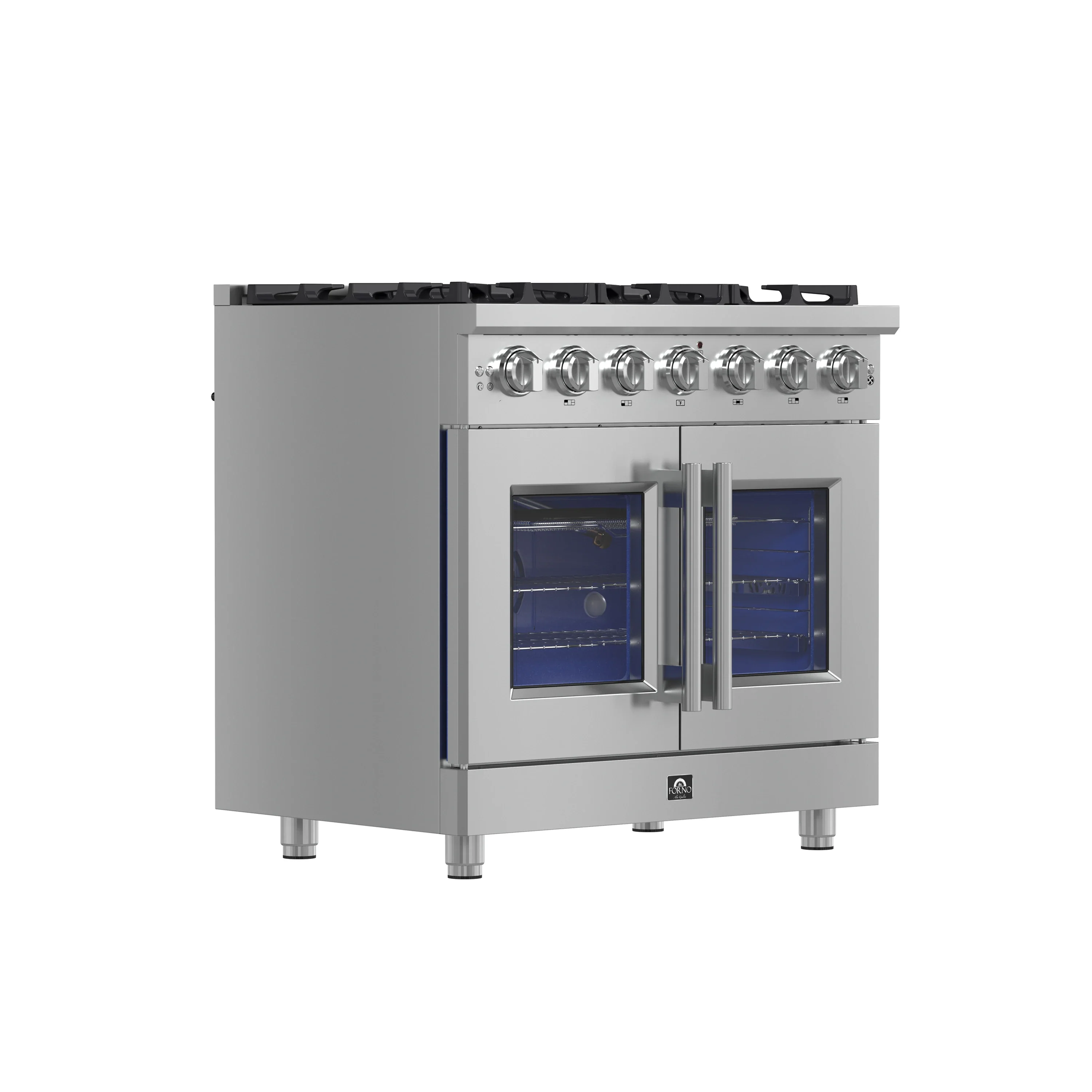 Forno Massimo 36-Inch French Door Gas Range in Stainless Steel (FFSGS6439-36) - Image 3