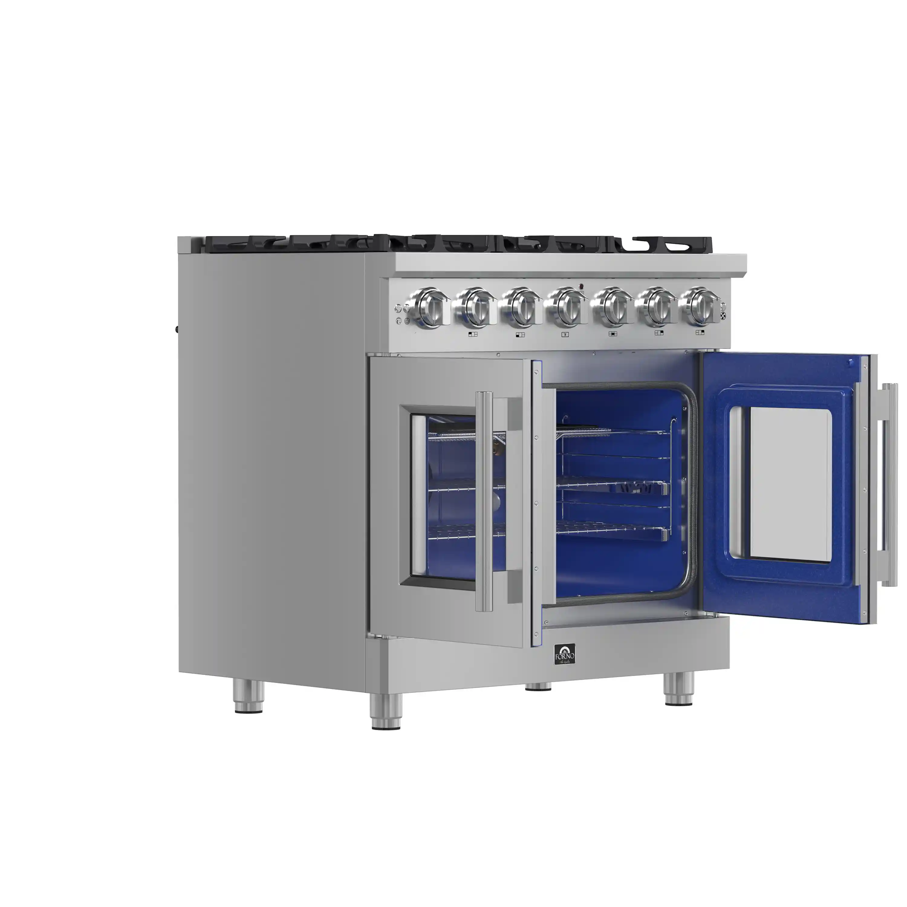 Forno Massimo 36-Inch French Door Gas Range in Stainless Steel (FFSGS6439-36) - Image 4