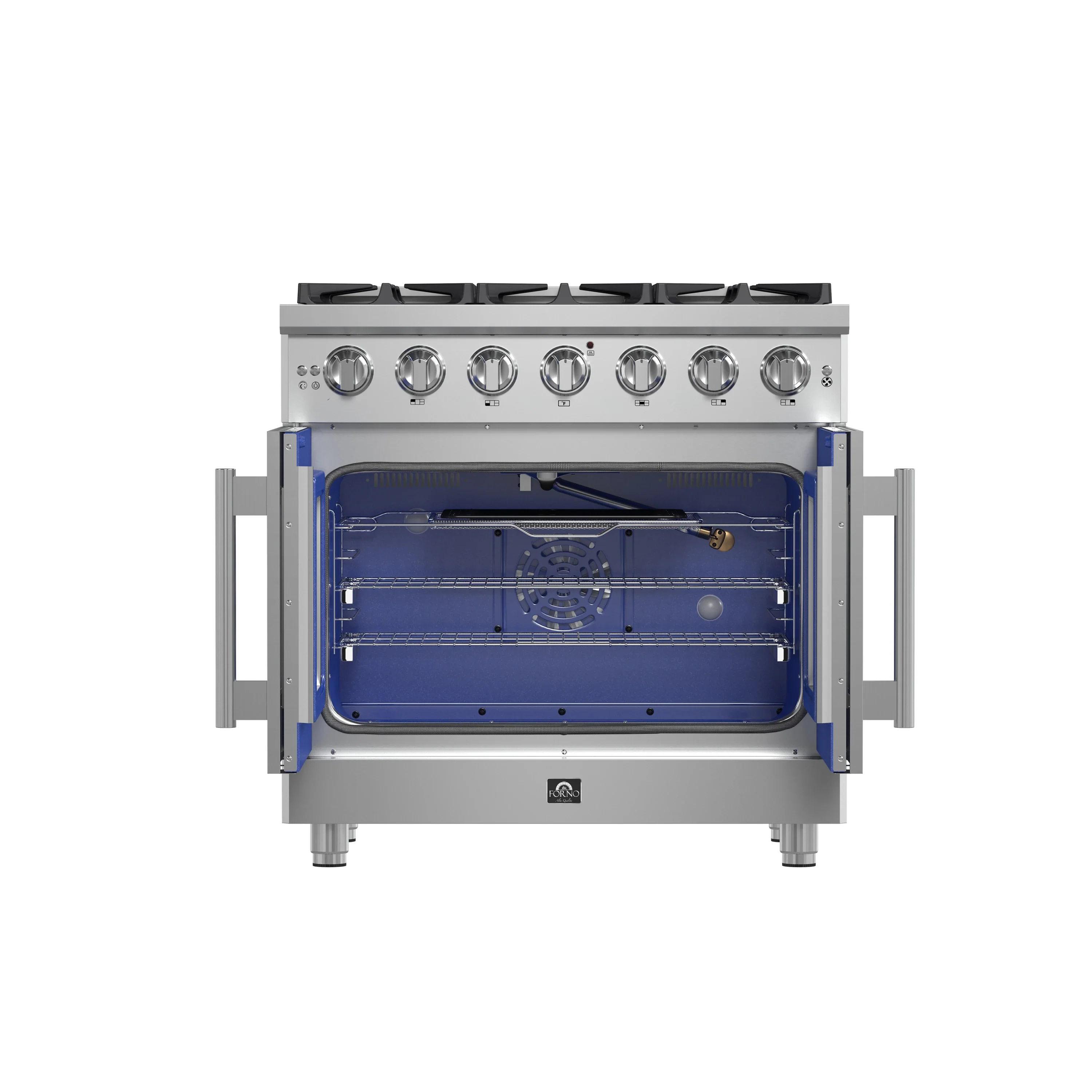 Forno Massimo 36-Inch French Door Gas Range in Stainless Steel (FFSGS6439-36) - Image 5