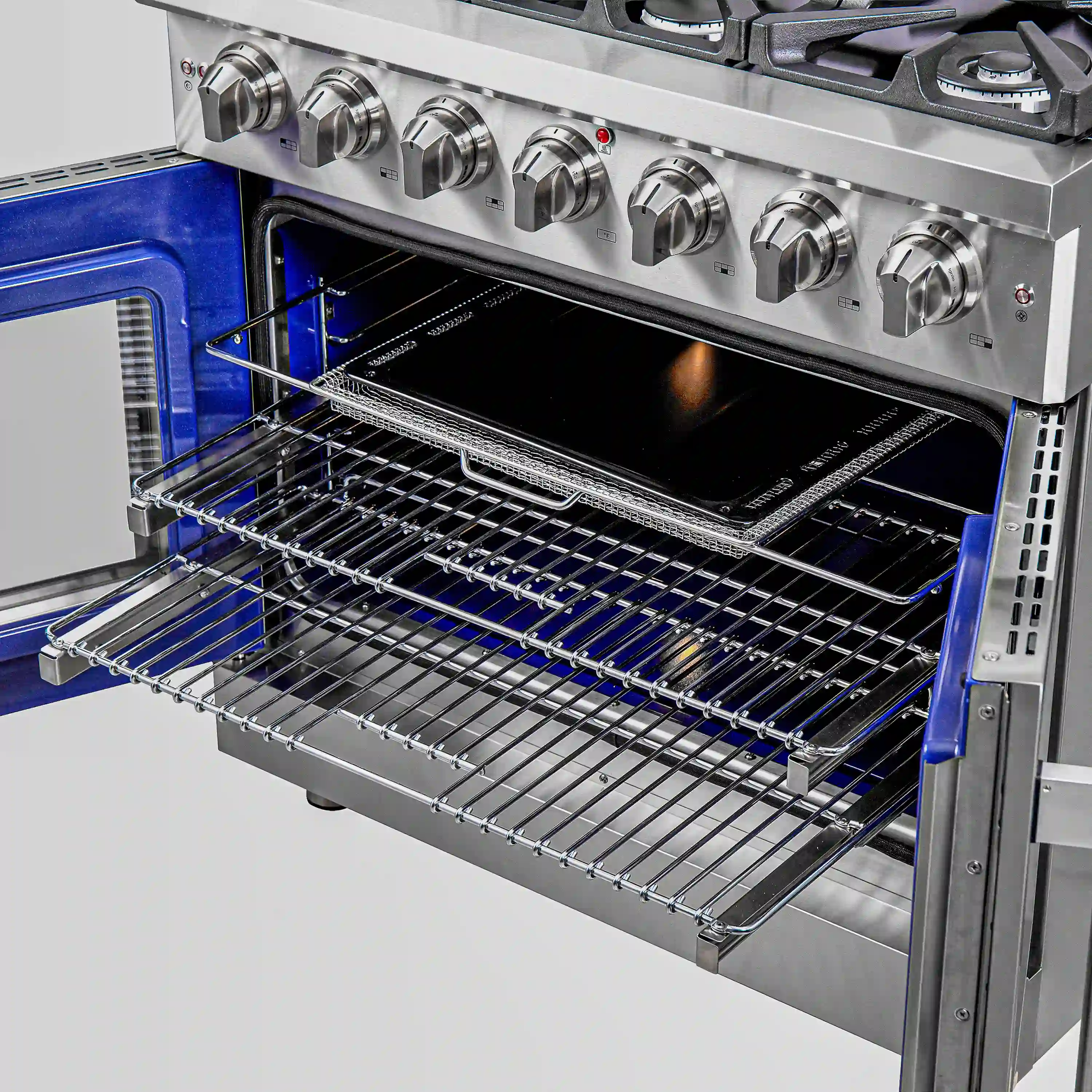 Forno Massimo 36-Inch French Door Gas Range in Stainless Steel (FFSGS6439-36) - Image 8