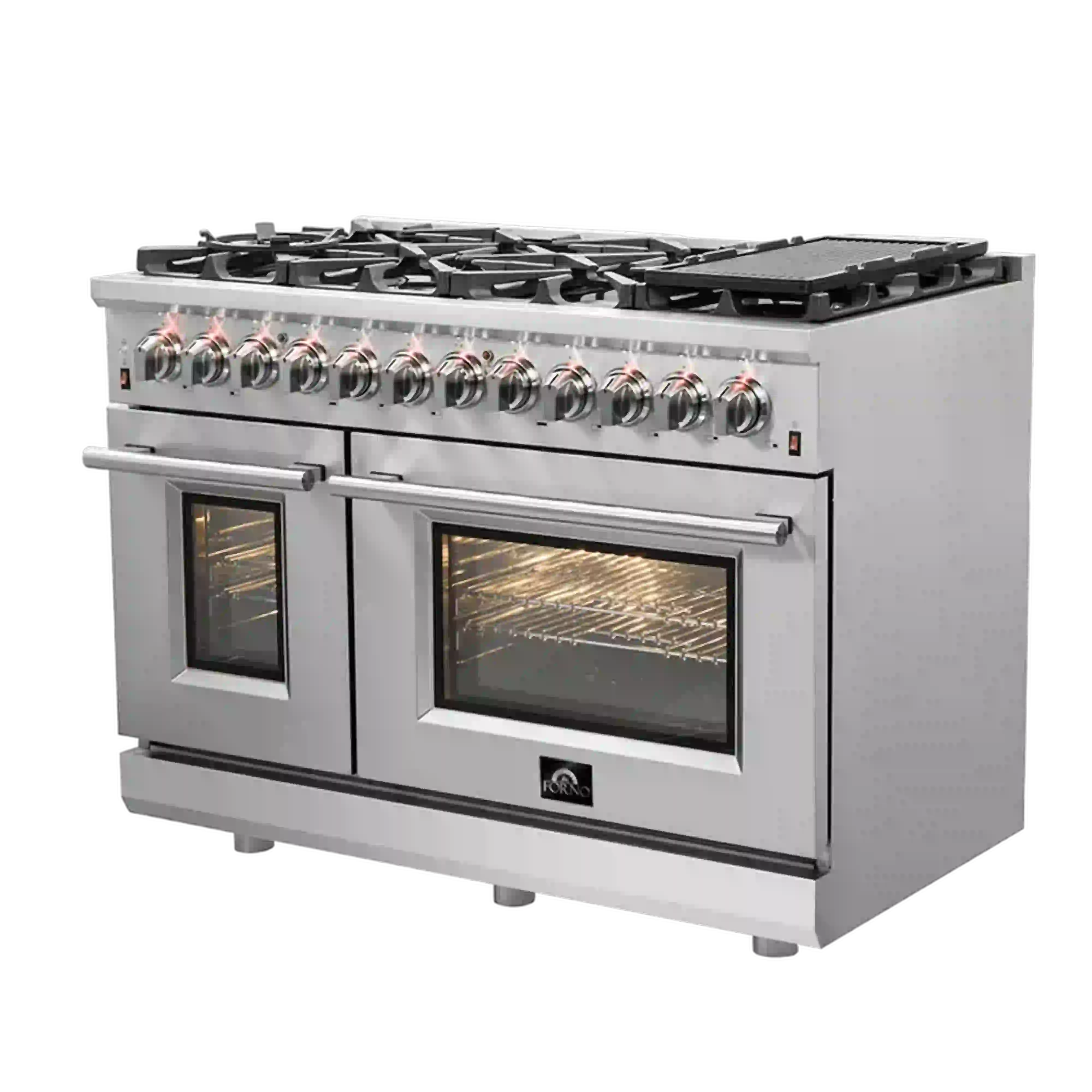 Forno Massimo 48-Inch Freestanding Dual Fuel Range in Stainless Steel (FFSGS6125-48) - Image 2