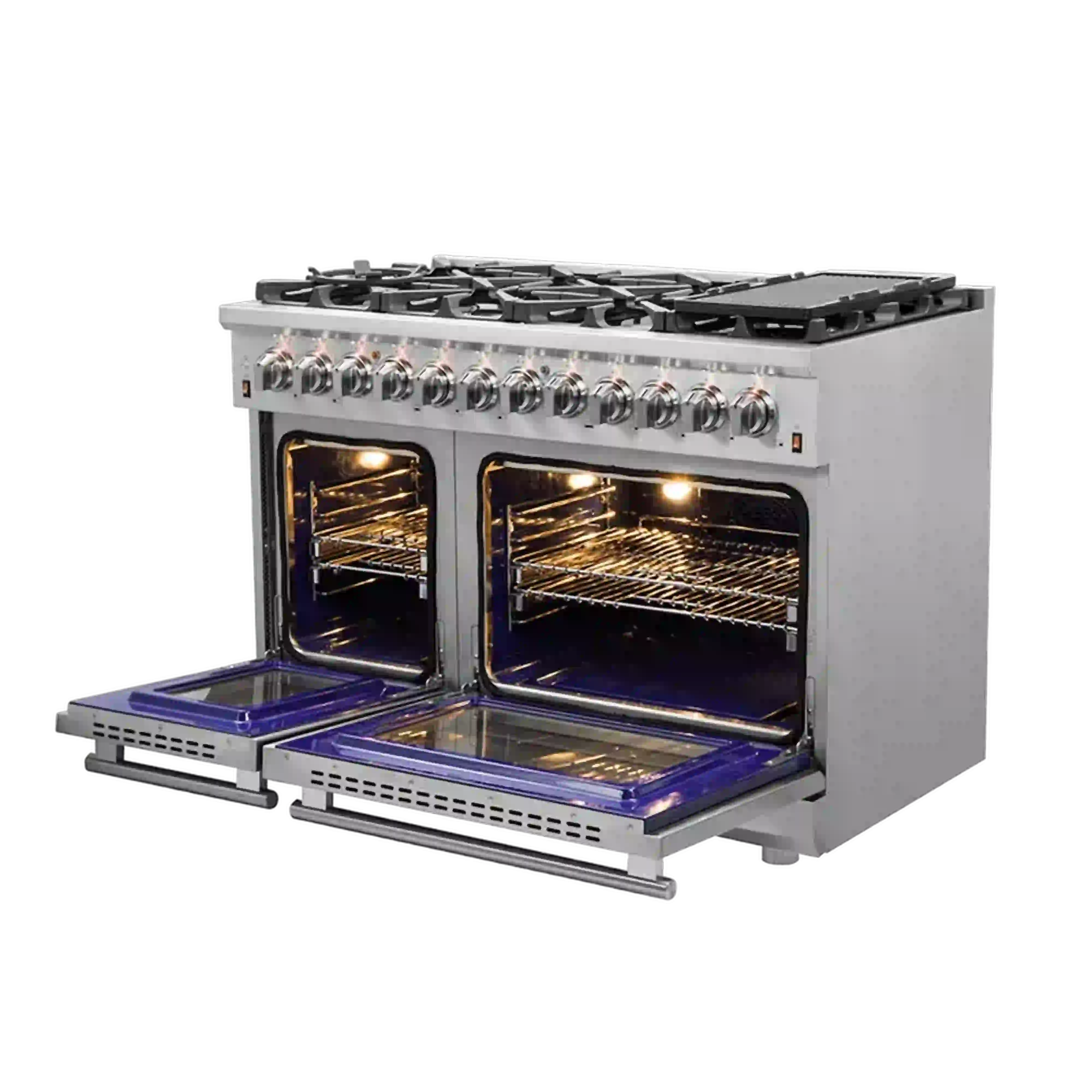 Forno Massimo 48-Inch Freestanding Dual Fuel Range in Stainless Steel (FFSGS6125-48) - Image 3