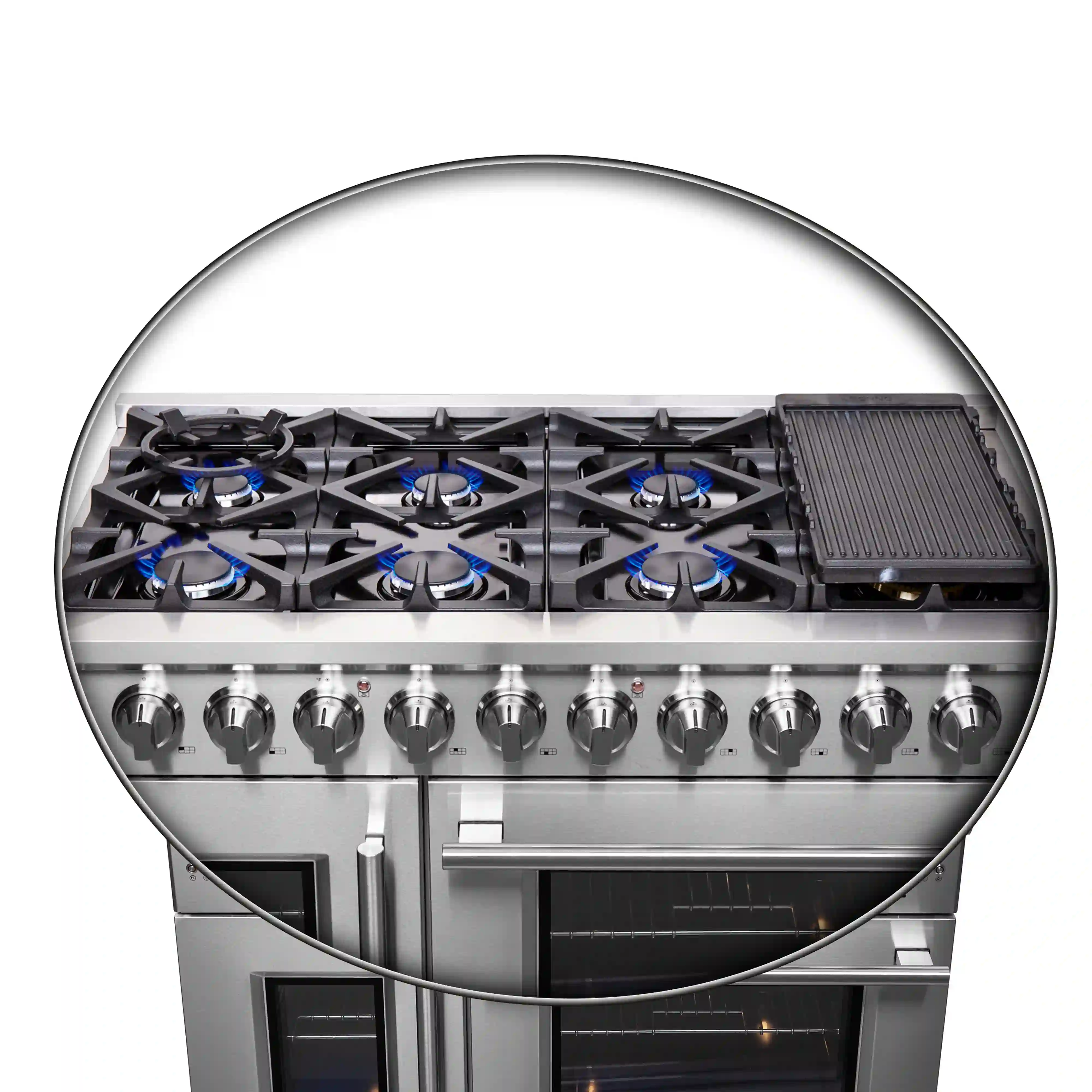 Forno Massimo 48-Inch French Door Gas Range in Stainless Steel (FFSGS6439-48) - Image 11